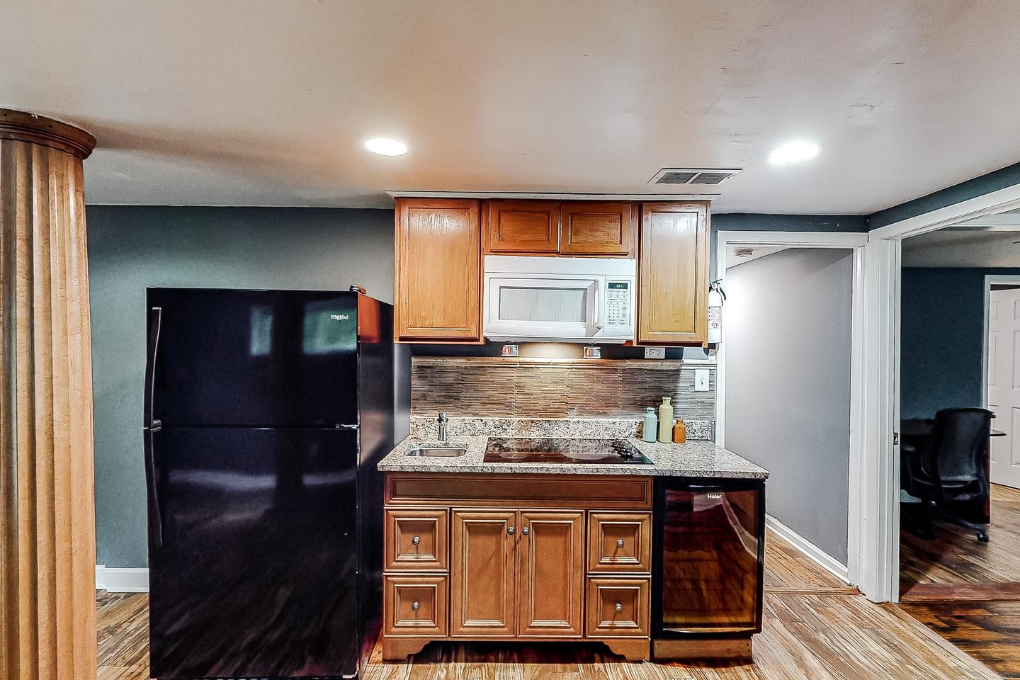 Common spaces including the kitchen
