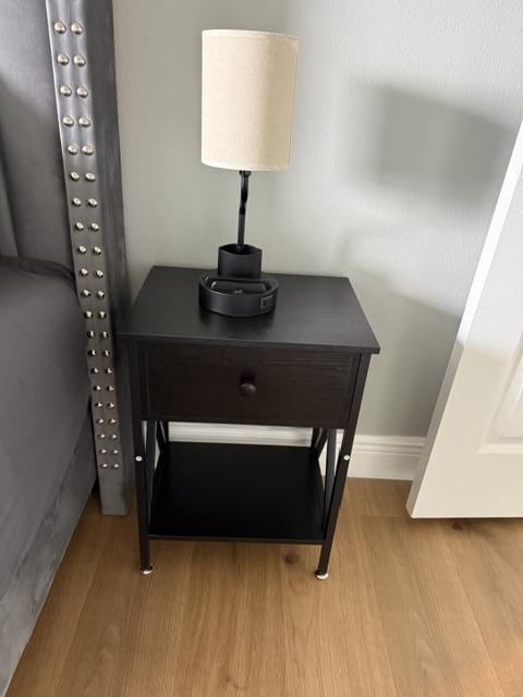 night stand with  storage, 120v outlet, USB-A & USB-C