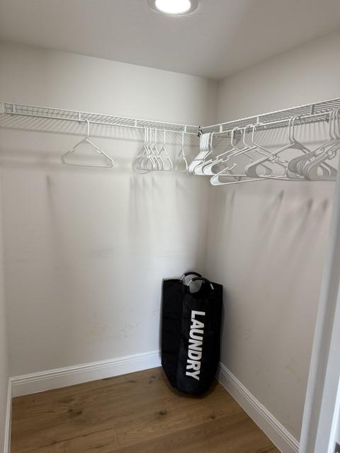 Walk-in closet with Laundry basket