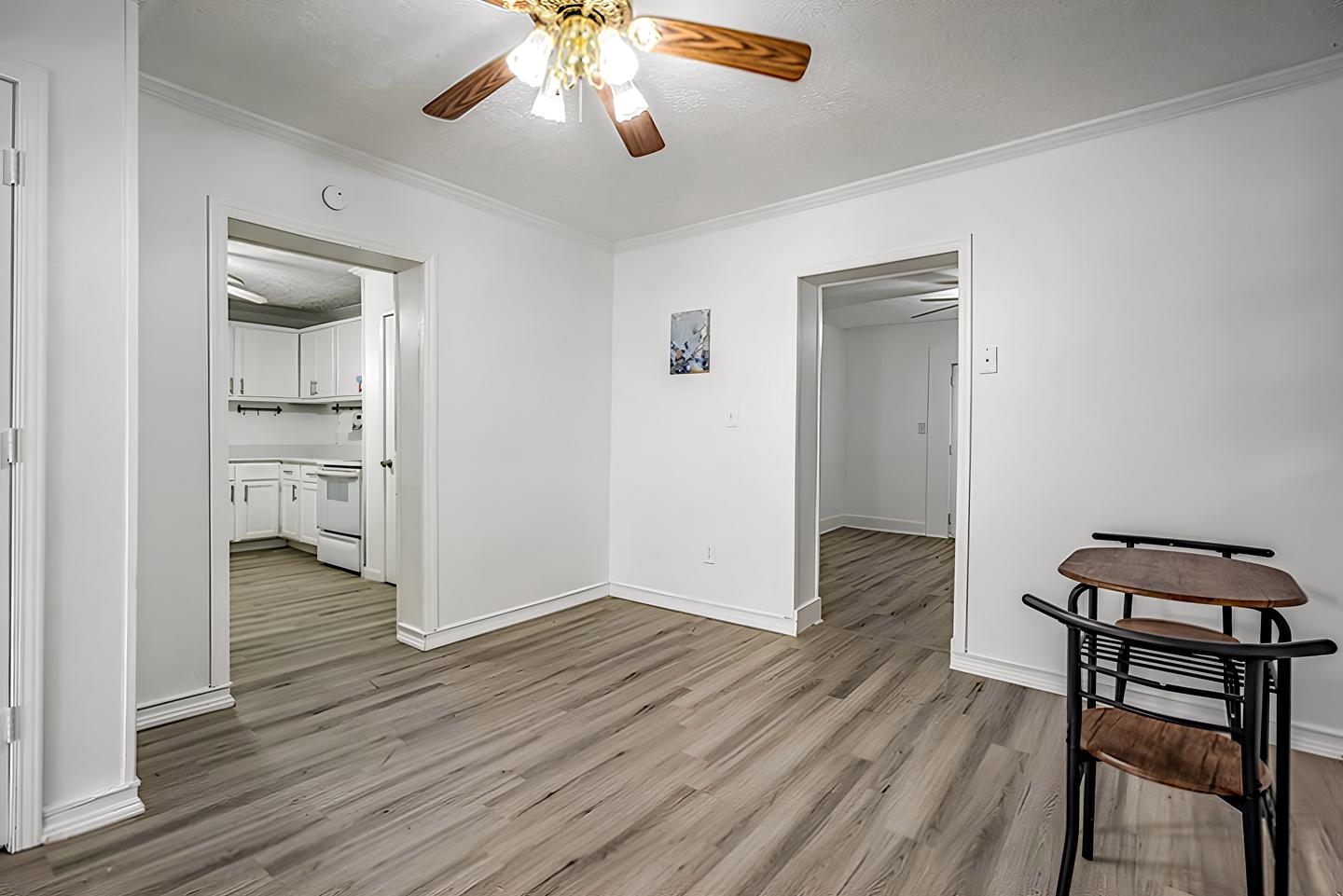 Common spaces including the kitchen