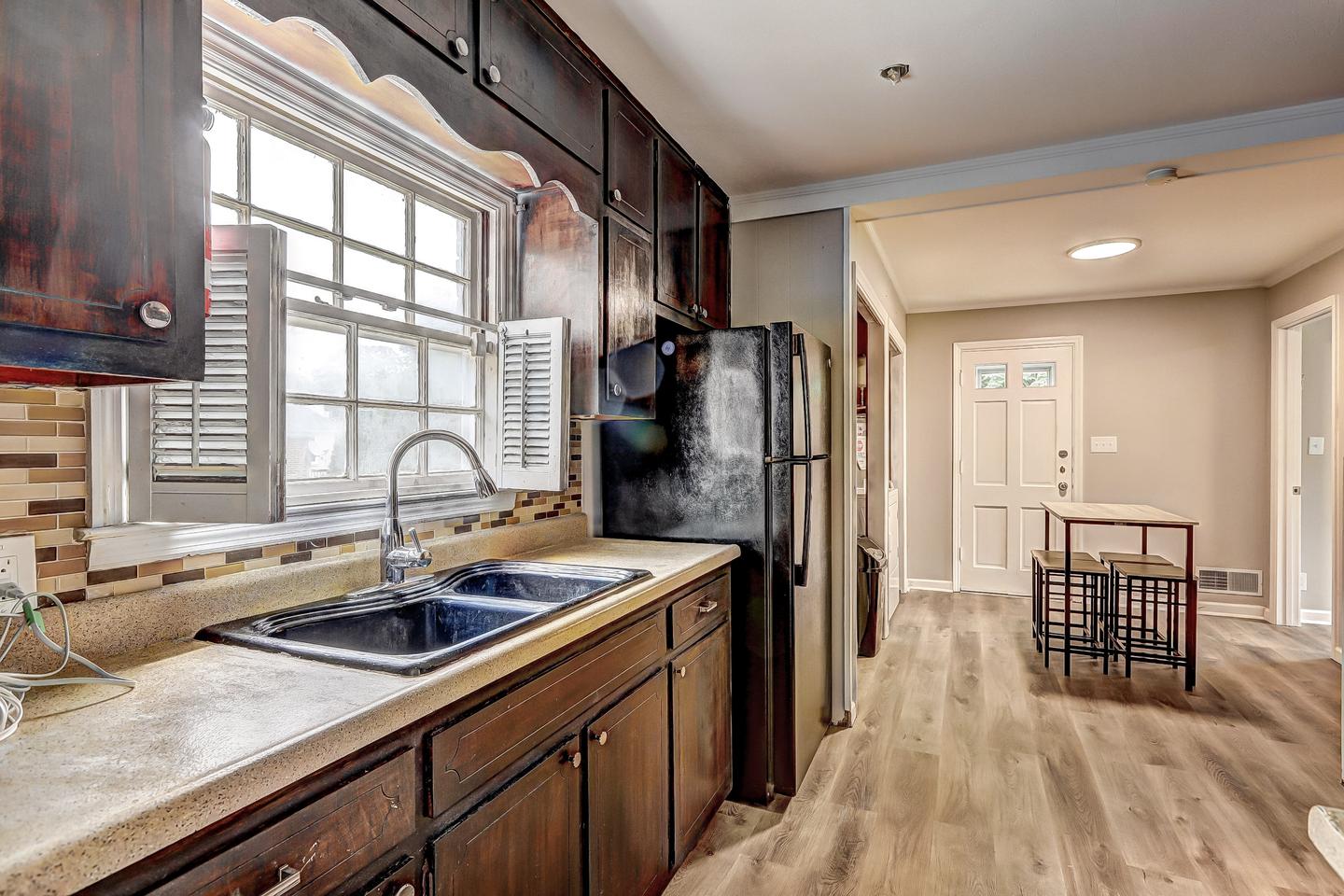 Common spaces including the kitchen