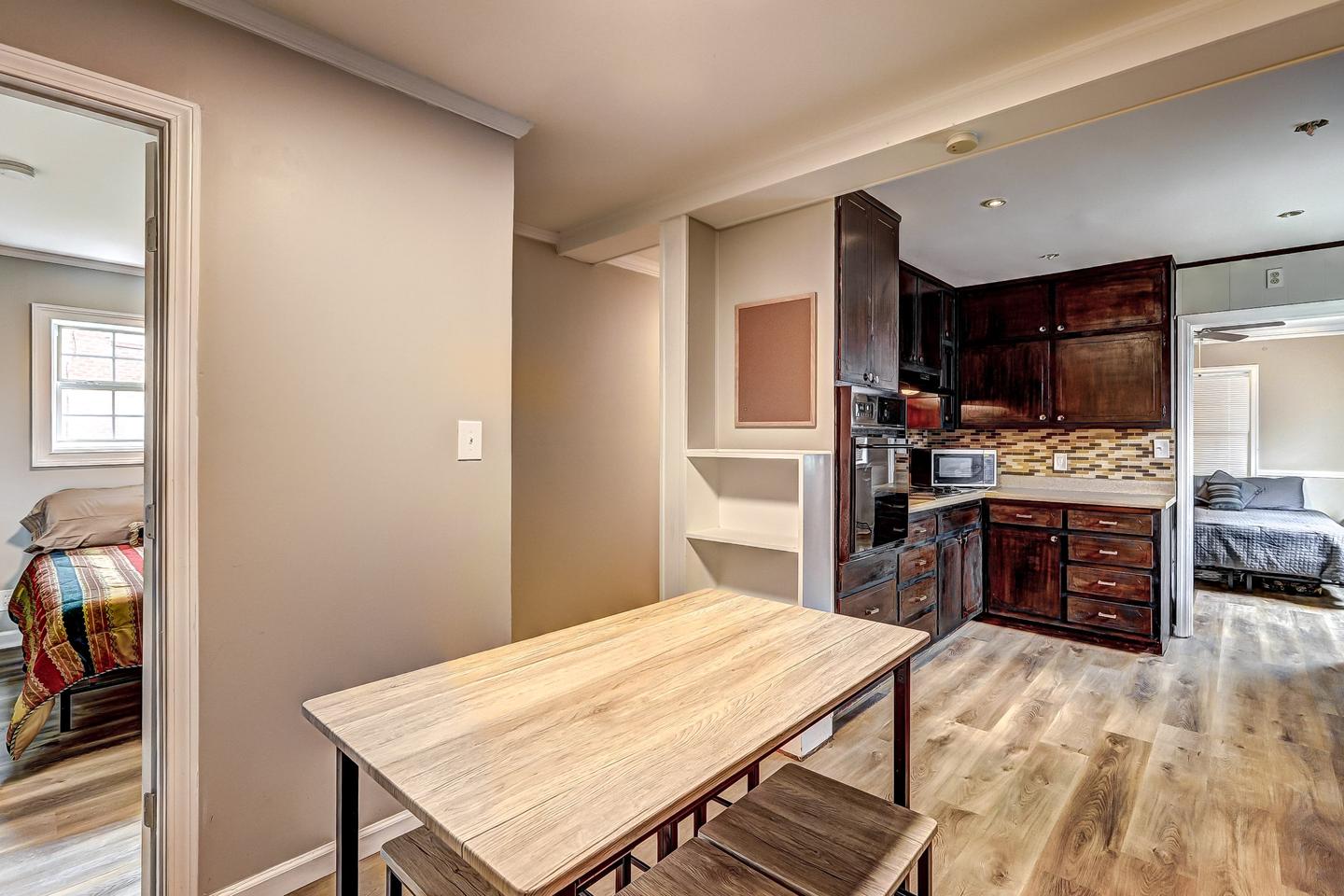 Common spaces including the kitchen