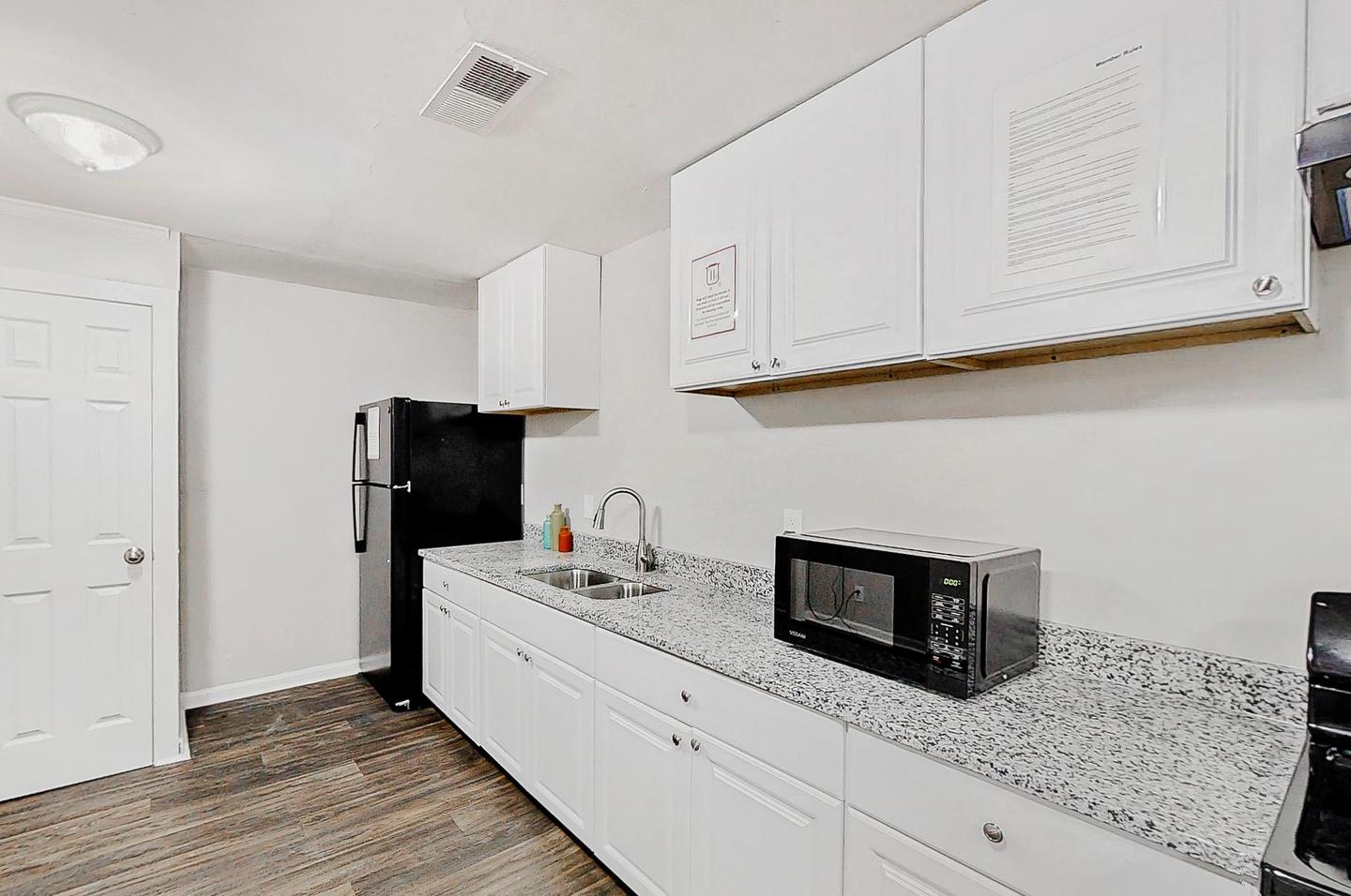 Common spaces including the kitchen