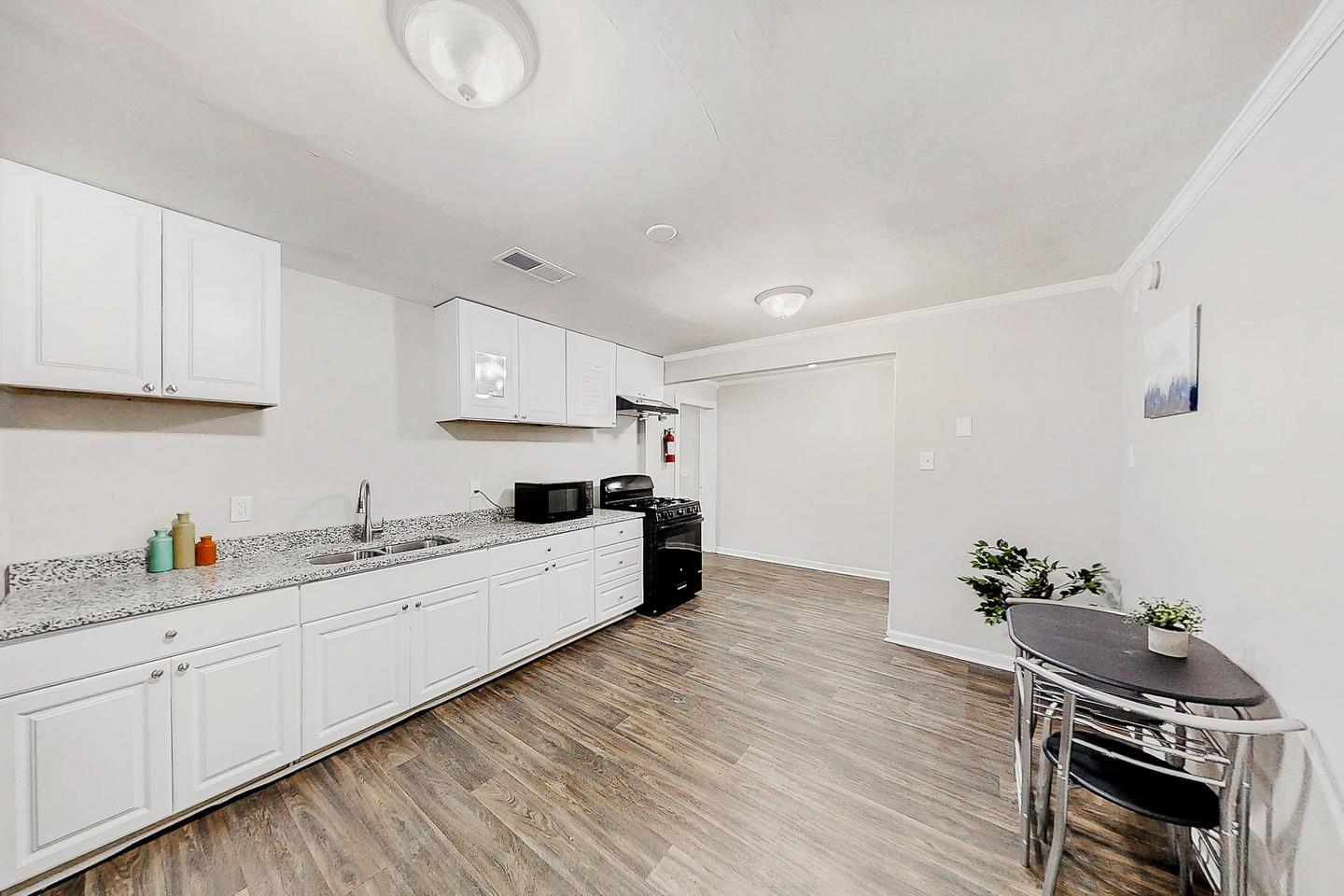Common spaces including the kitchen