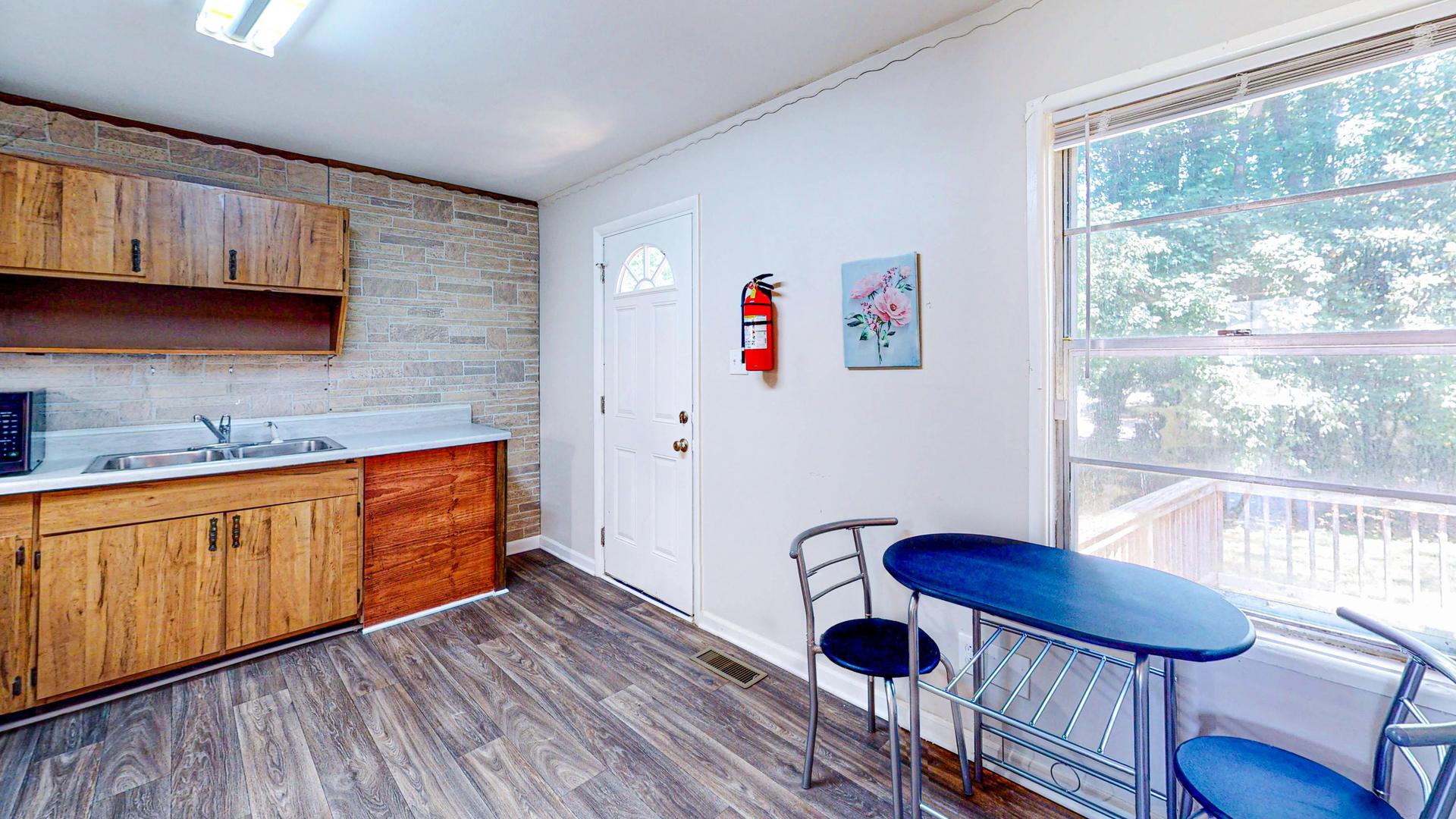 Common spaces including the kitchen
