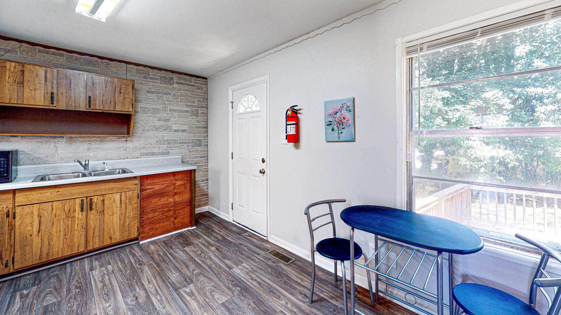 Common spaces including the kitchen