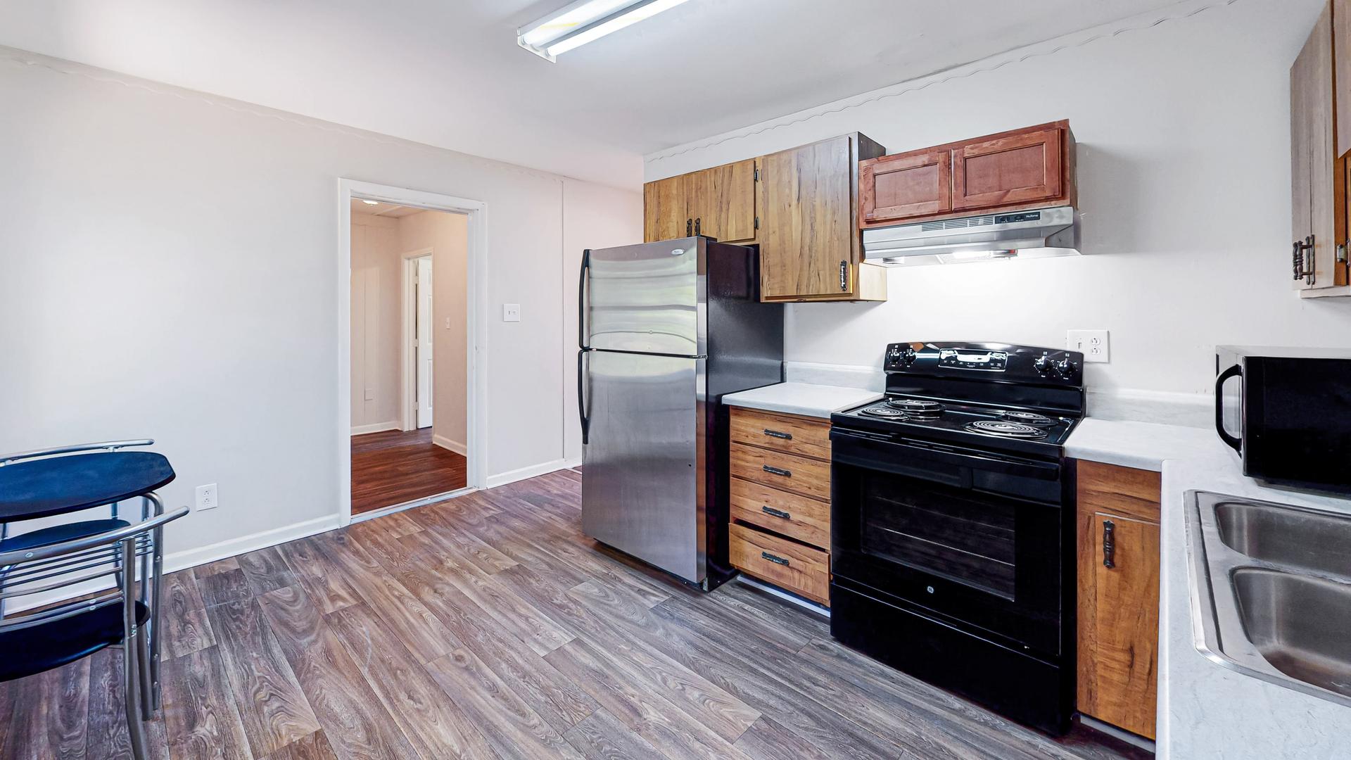 Common spaces including the kitchen