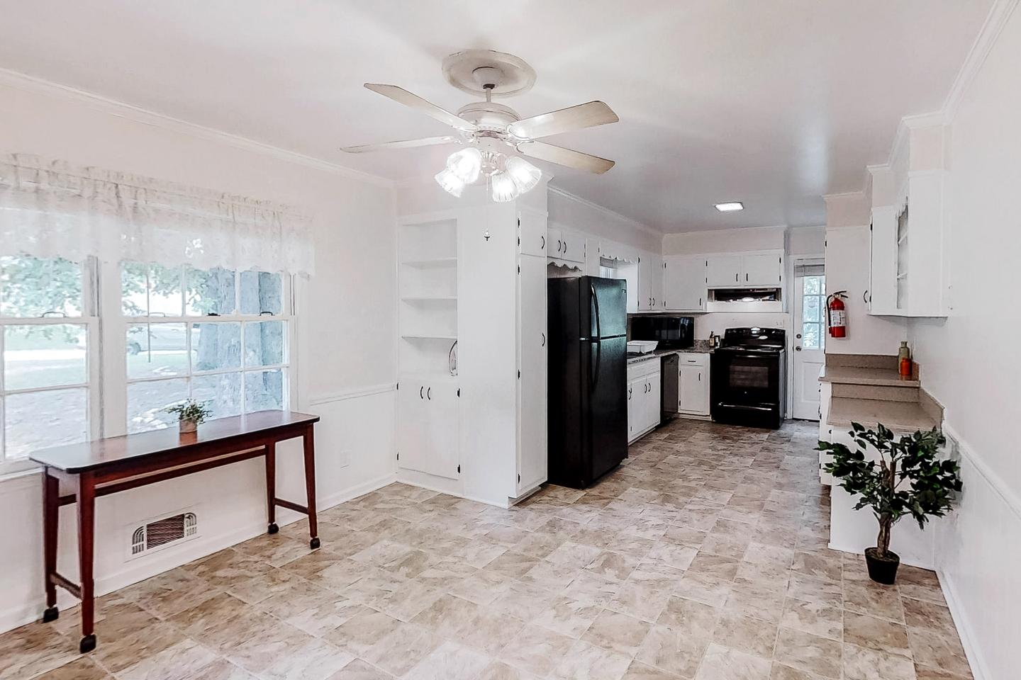 Common spaces including the kitchen