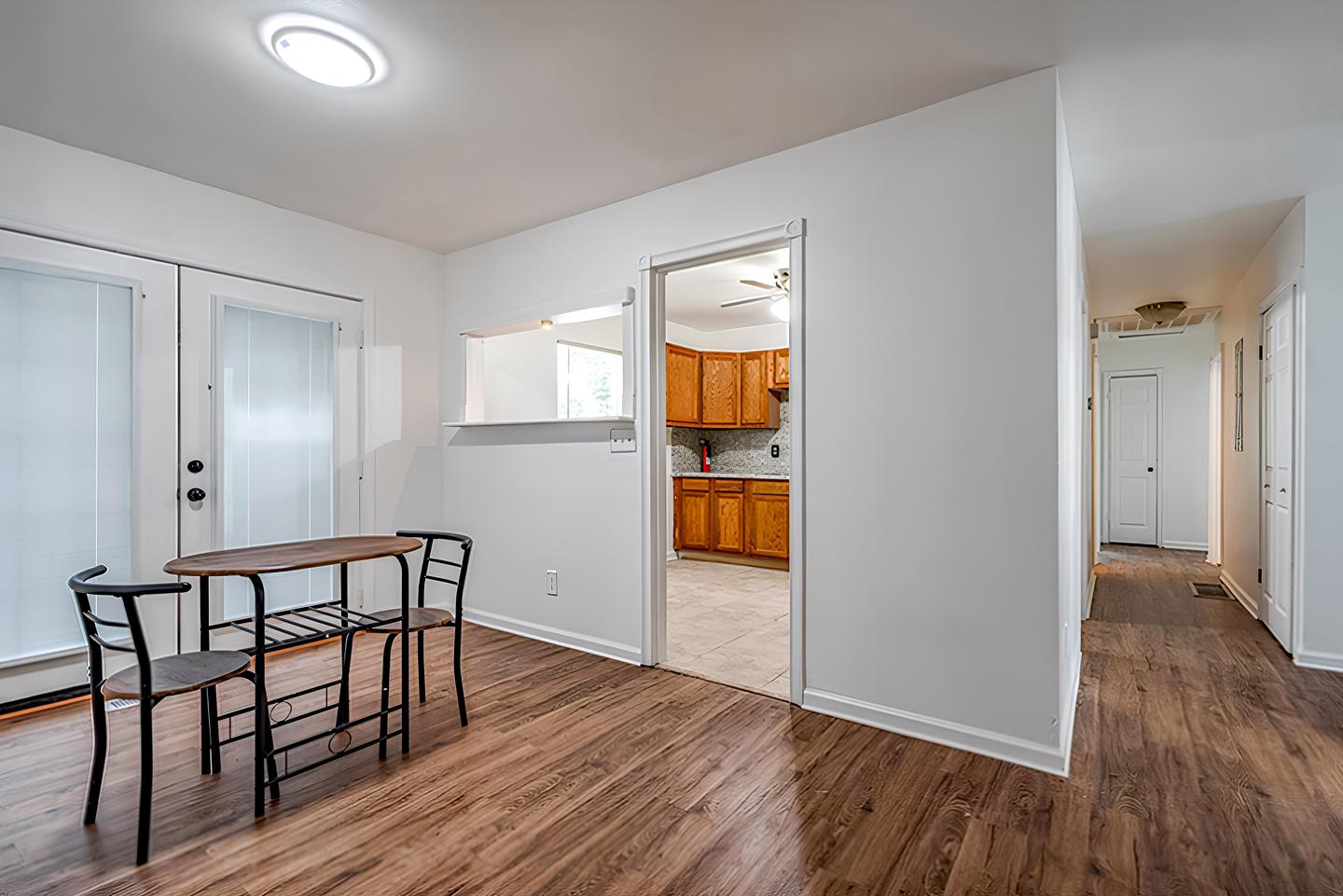 Common spaces including the kitchen