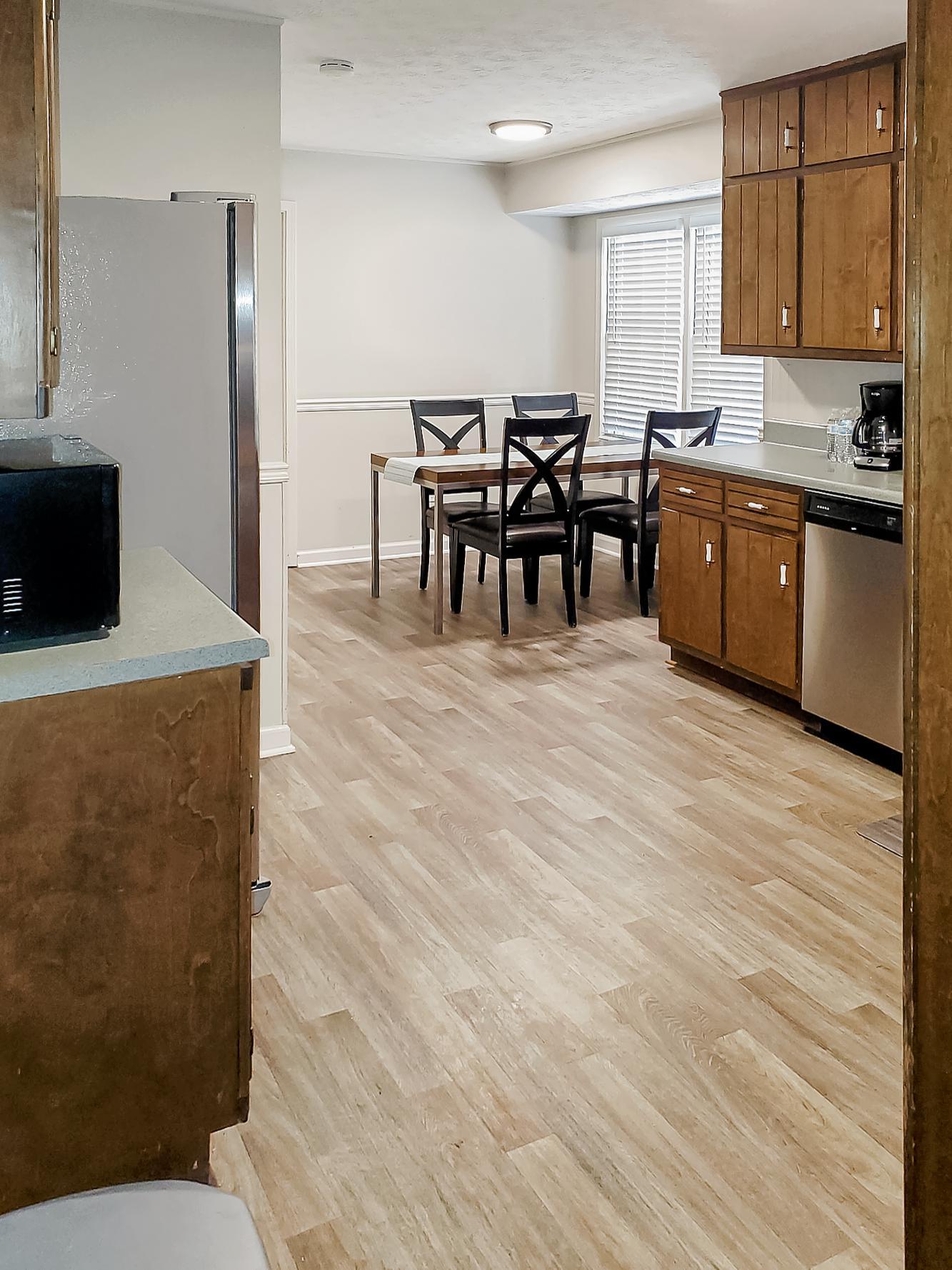Common spaces including the kitchen