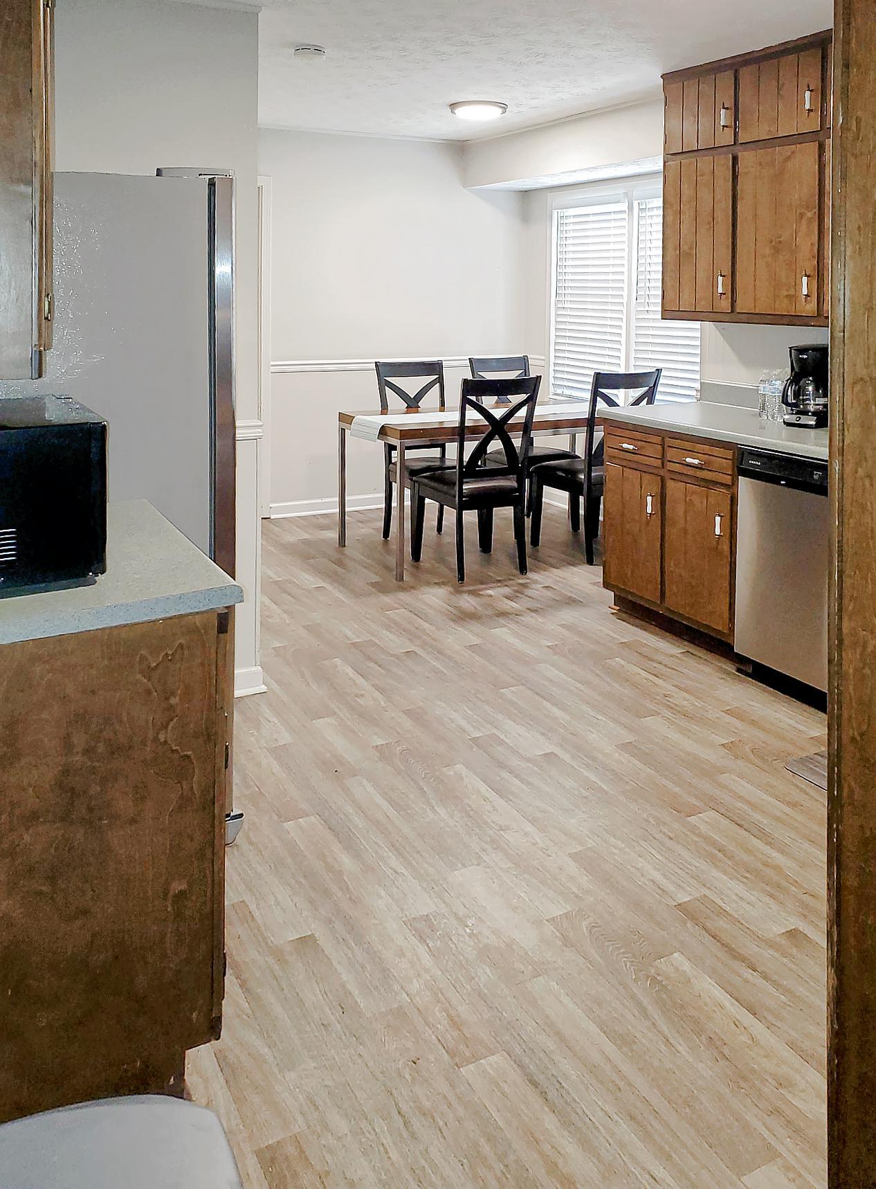 Common spaces including the kitchen