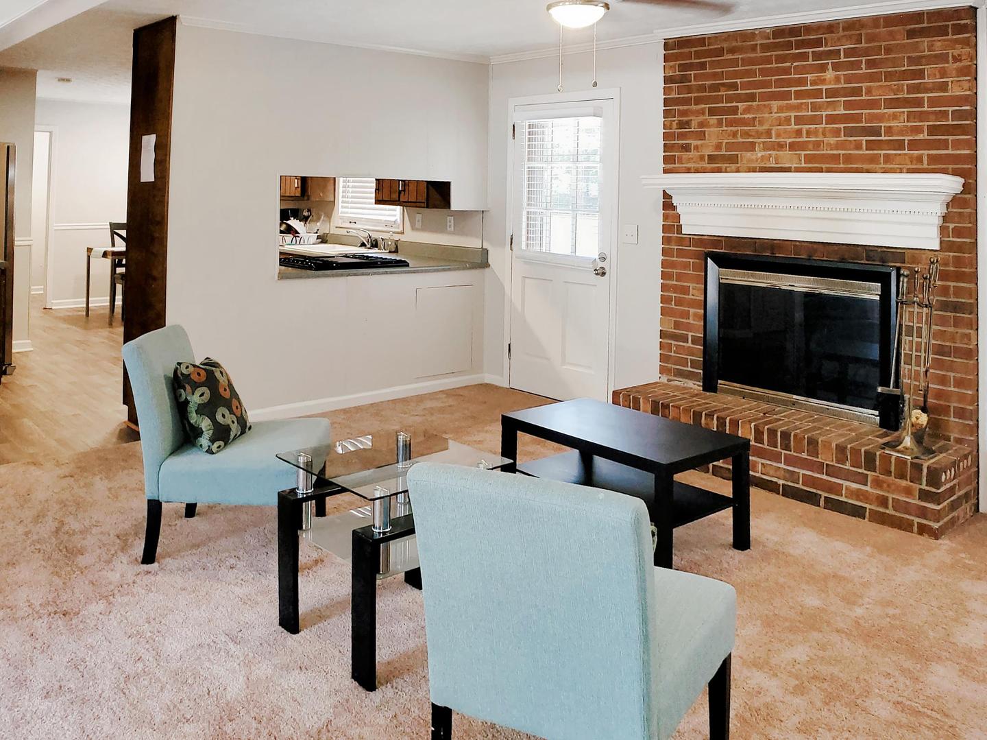 Common spaces including the kitchen