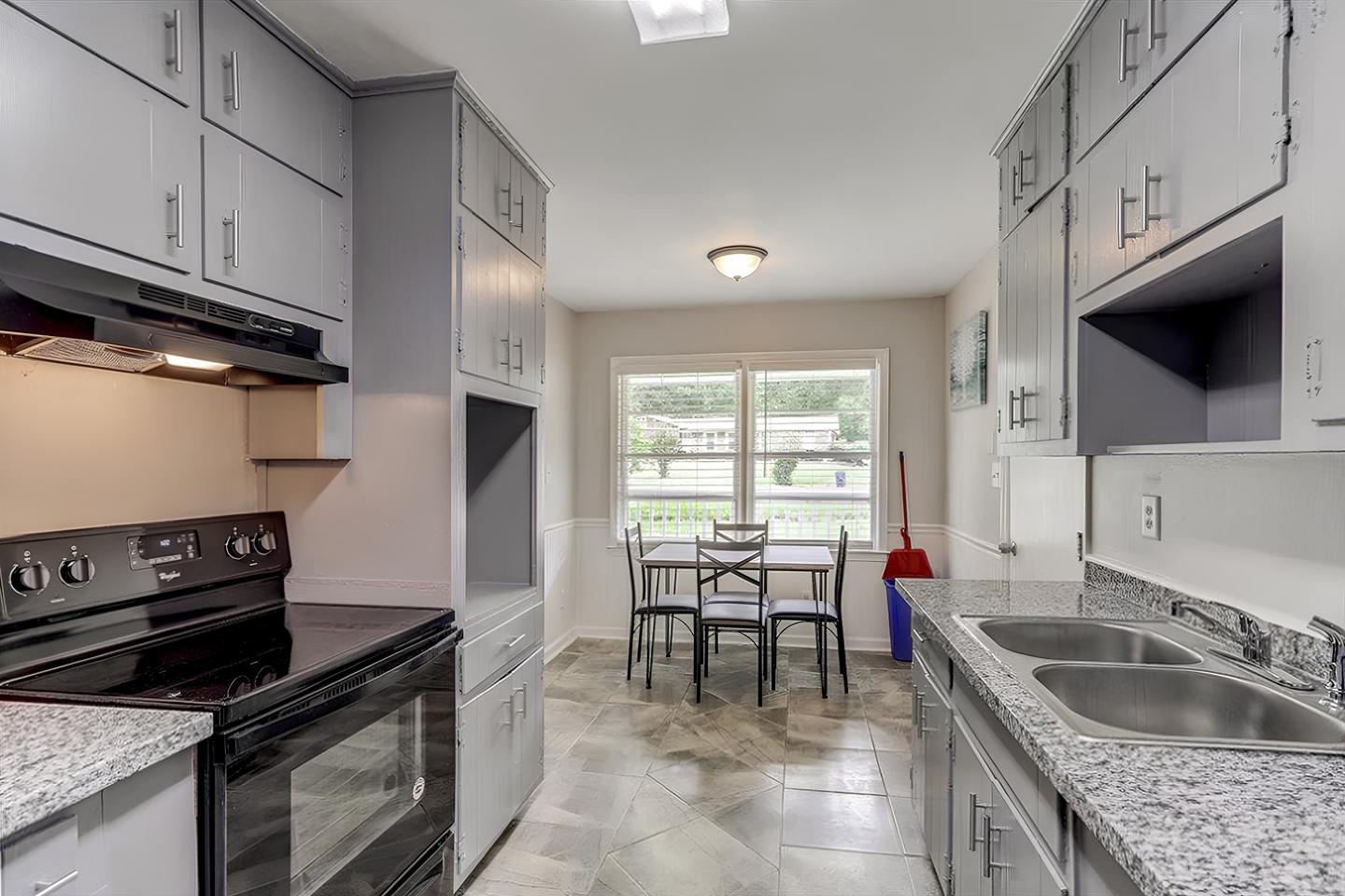 Common spaces including the kitchen