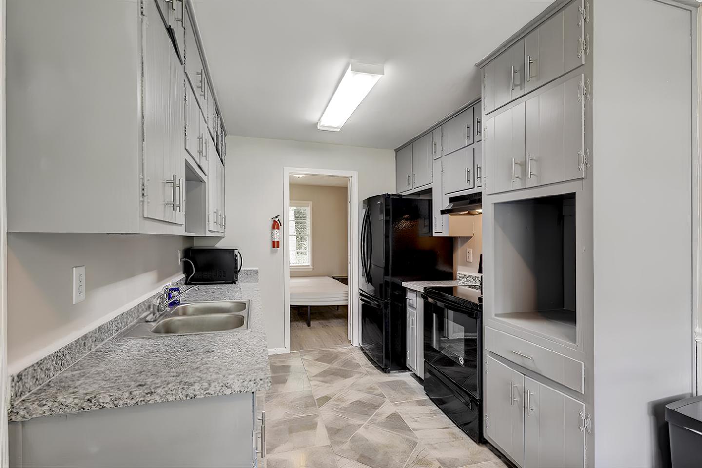 Common spaces including the kitchen
