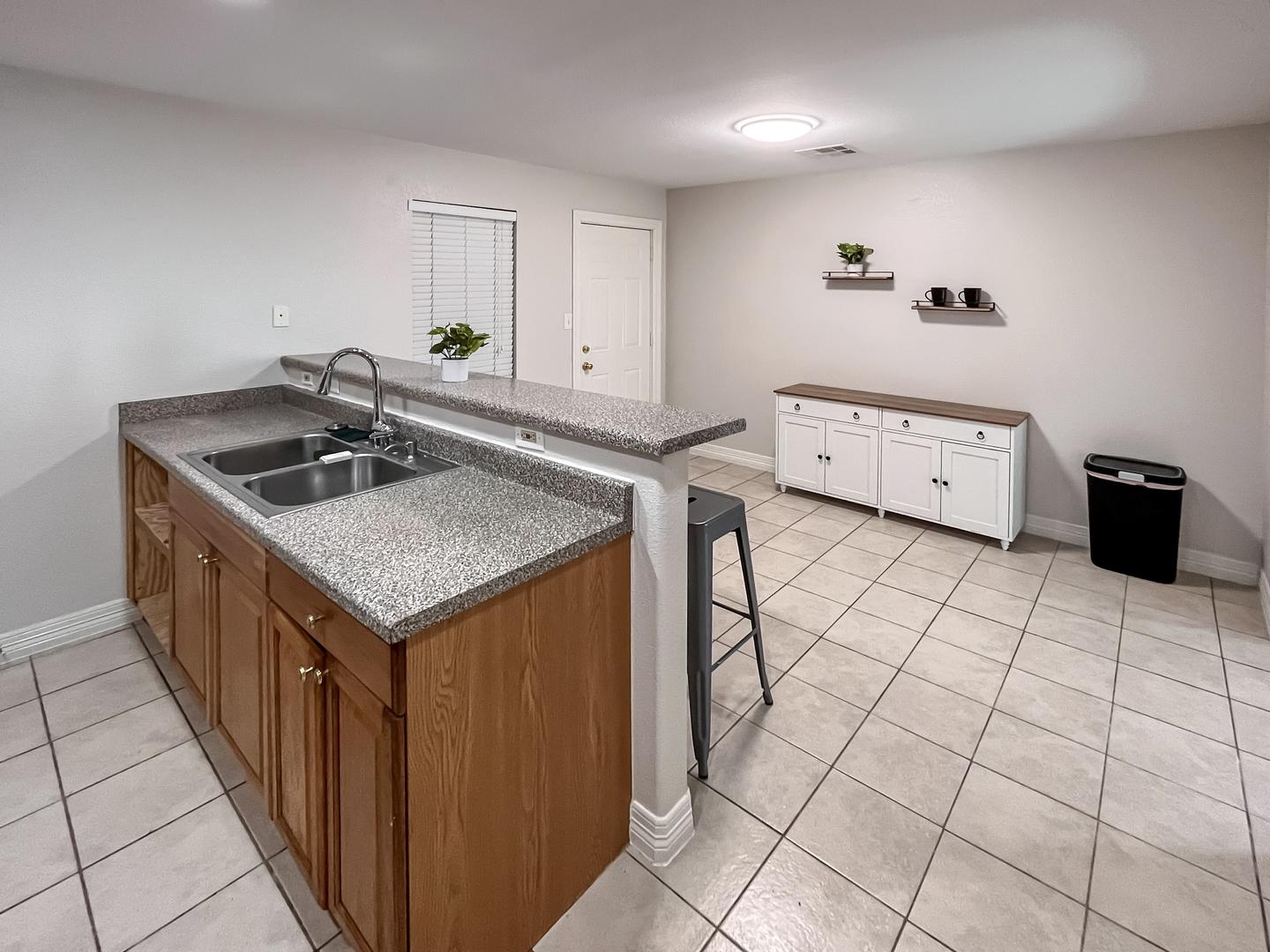 Common spaces including the kitchen