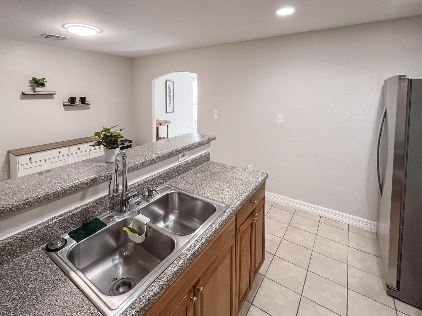 Common spaces including the kitchen