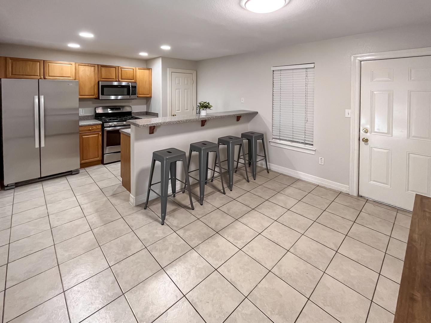 Common spaces including the kitchen