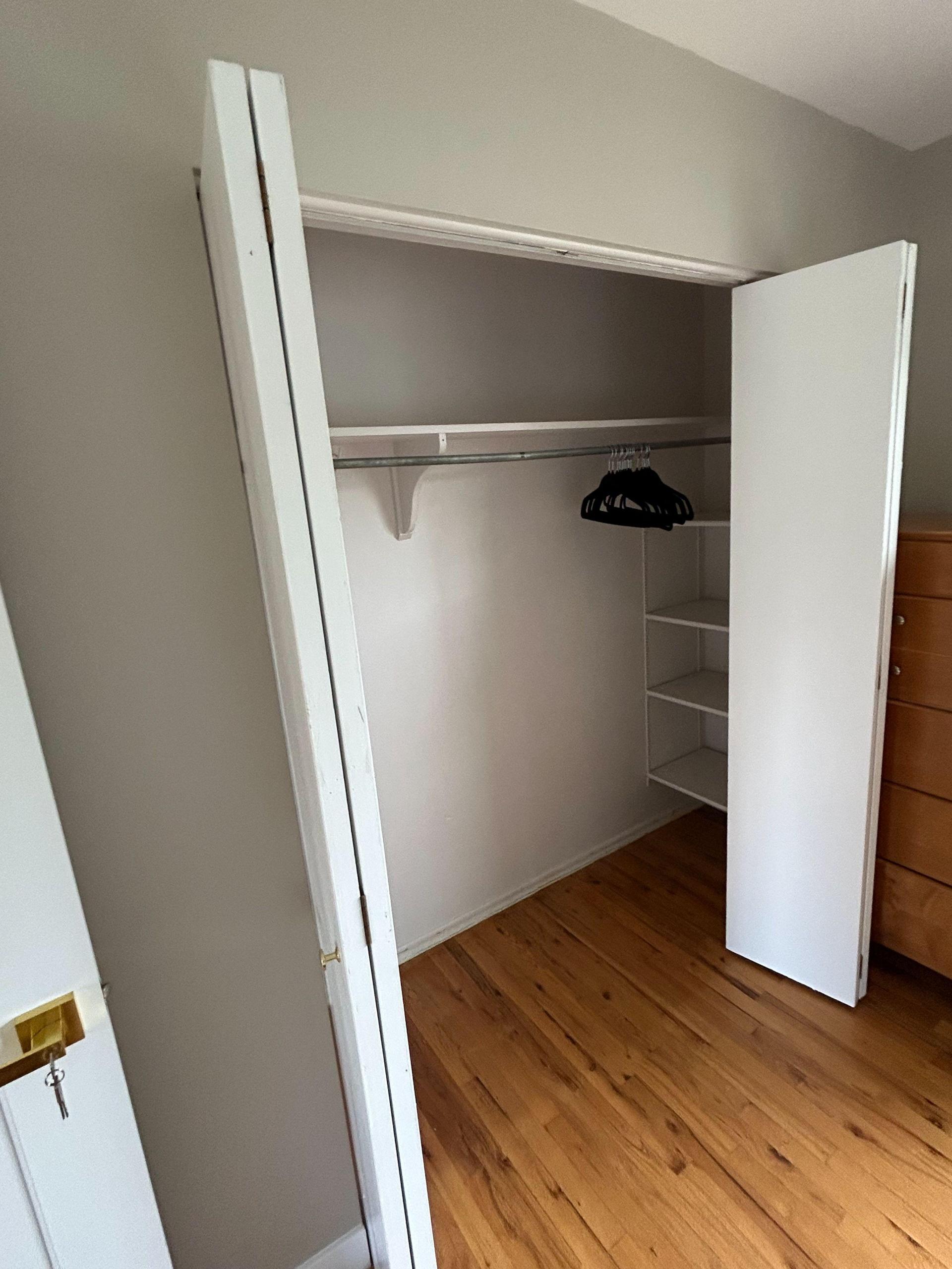 Closet the whole length of the room