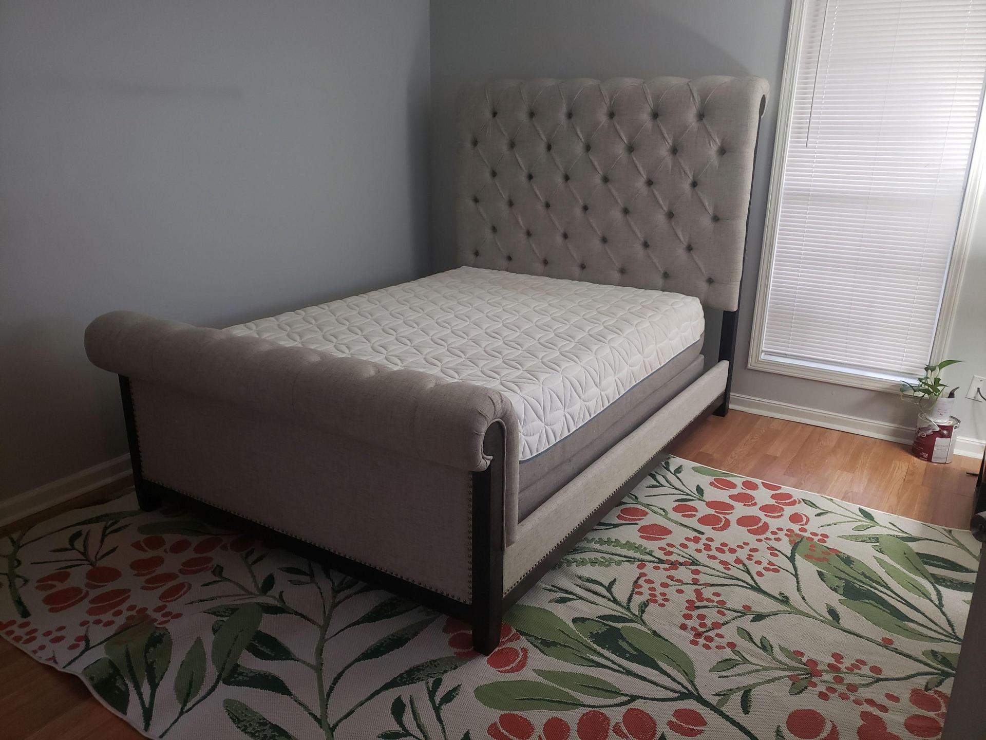 Queen frame with memory foam mattress