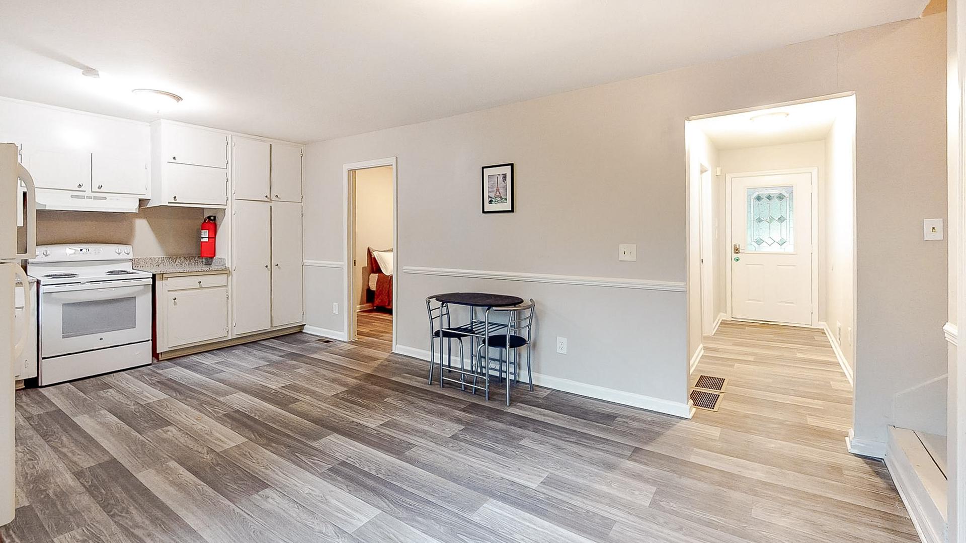Common spaces including the kitchen
