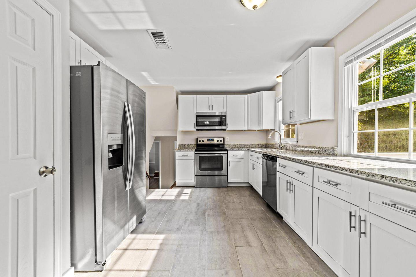 Common spaces including the kitchen