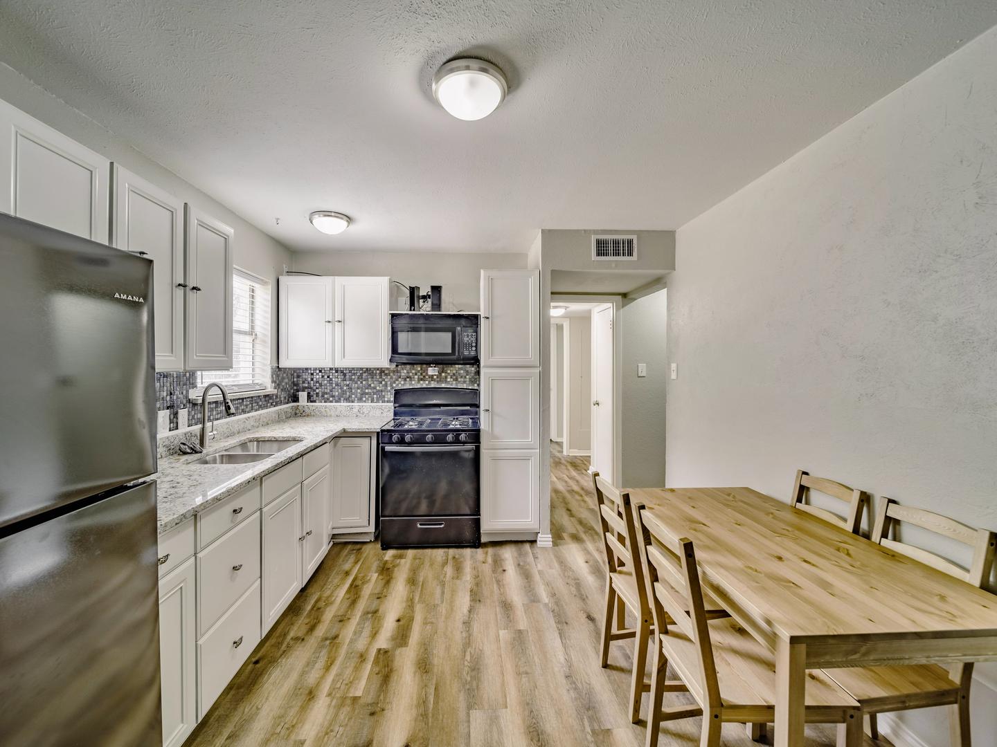 Common spaces including the kitchen