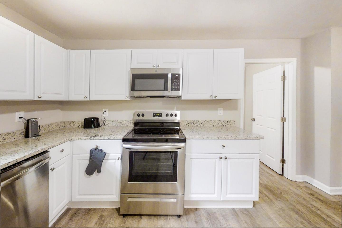 Common spaces including the kitchen