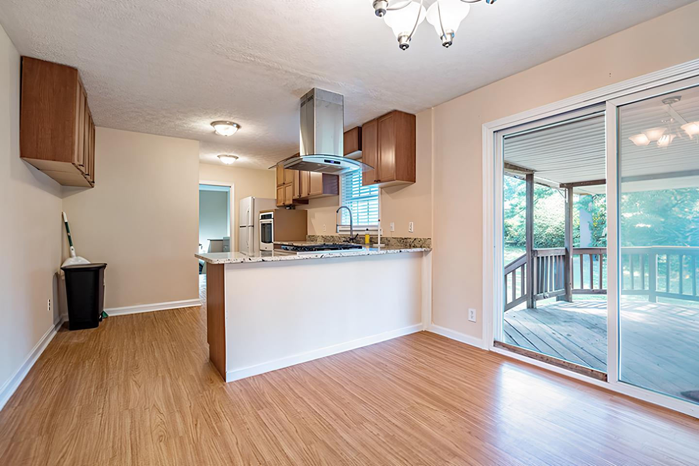 Common spaces including the kitchen