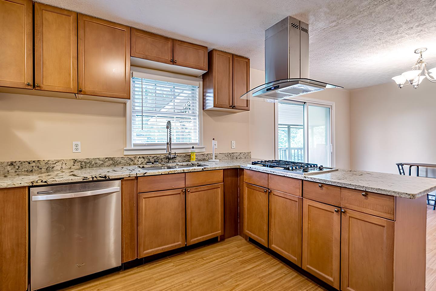 Common spaces including the kitchen