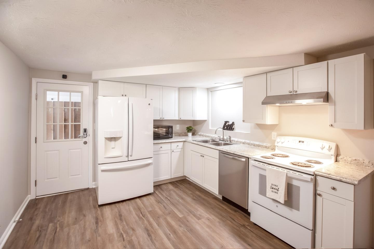 Common spaces including the kitchen