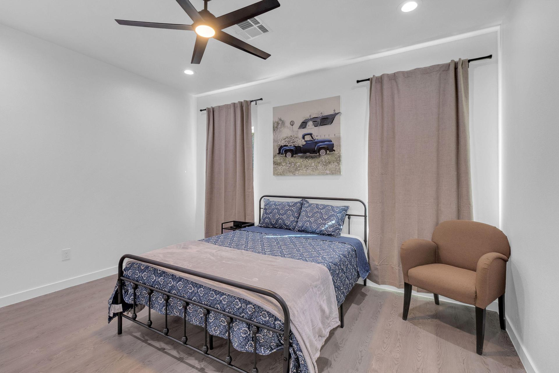 Comfy Queen Bed with Couch