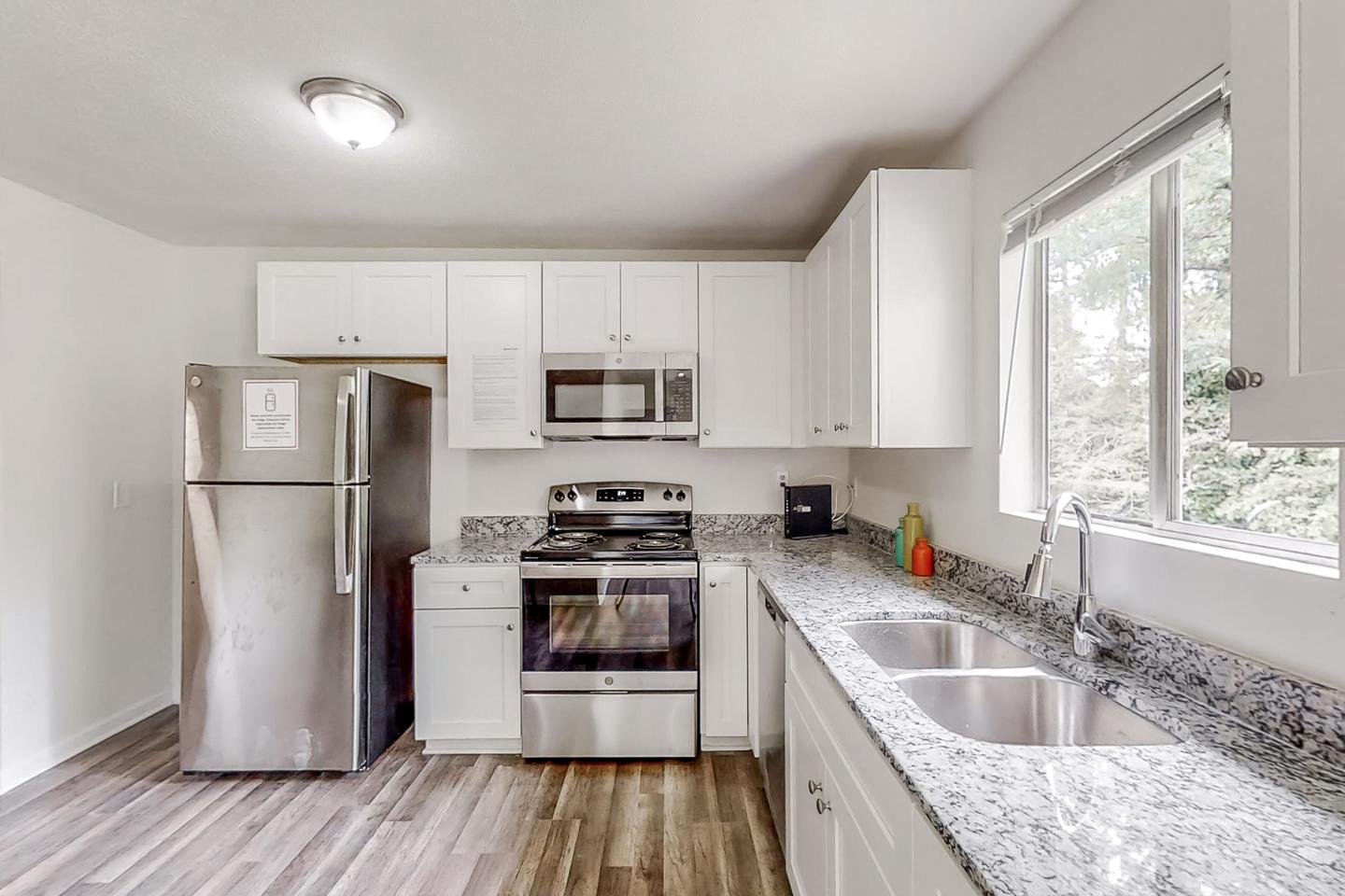 Common spaces including the kitchen