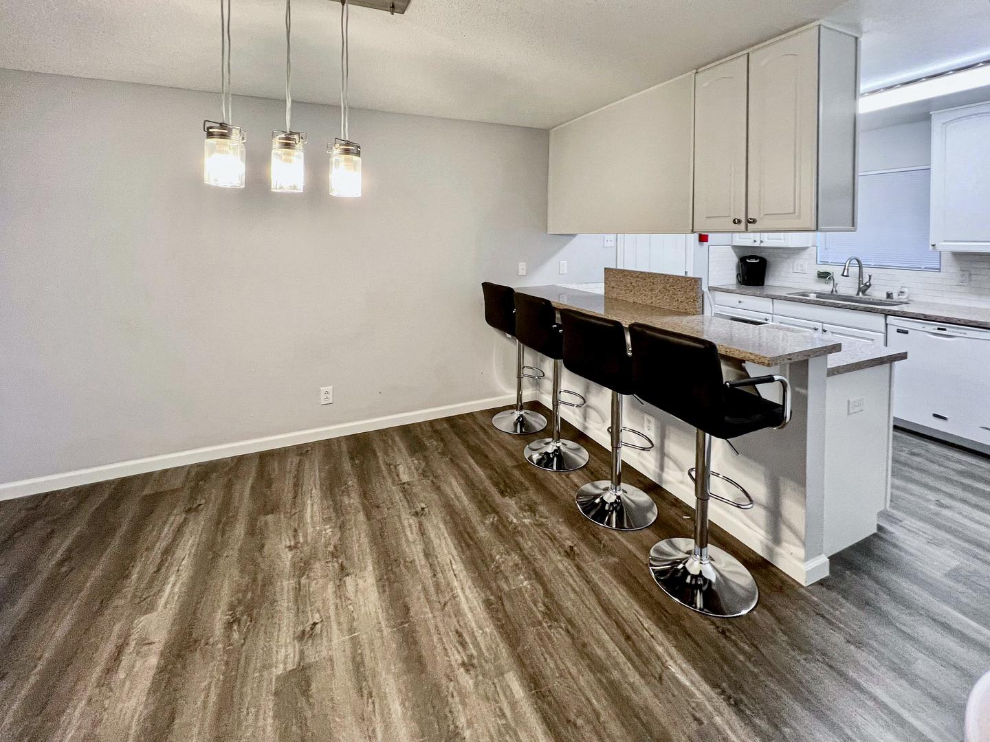 Common spaces including the kitchen