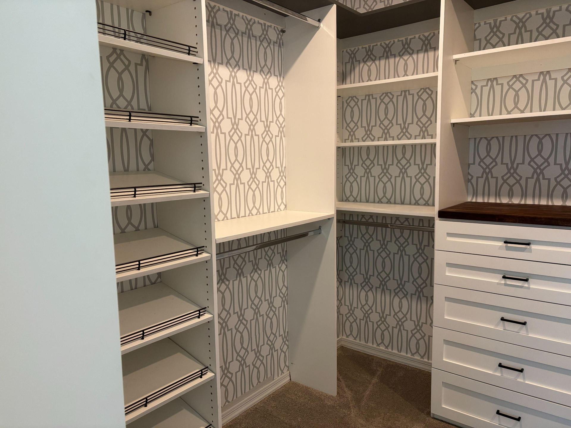 Walk-in closet with ample drawer space