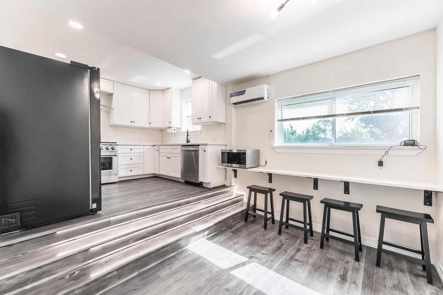 Common spaces including the kitchen