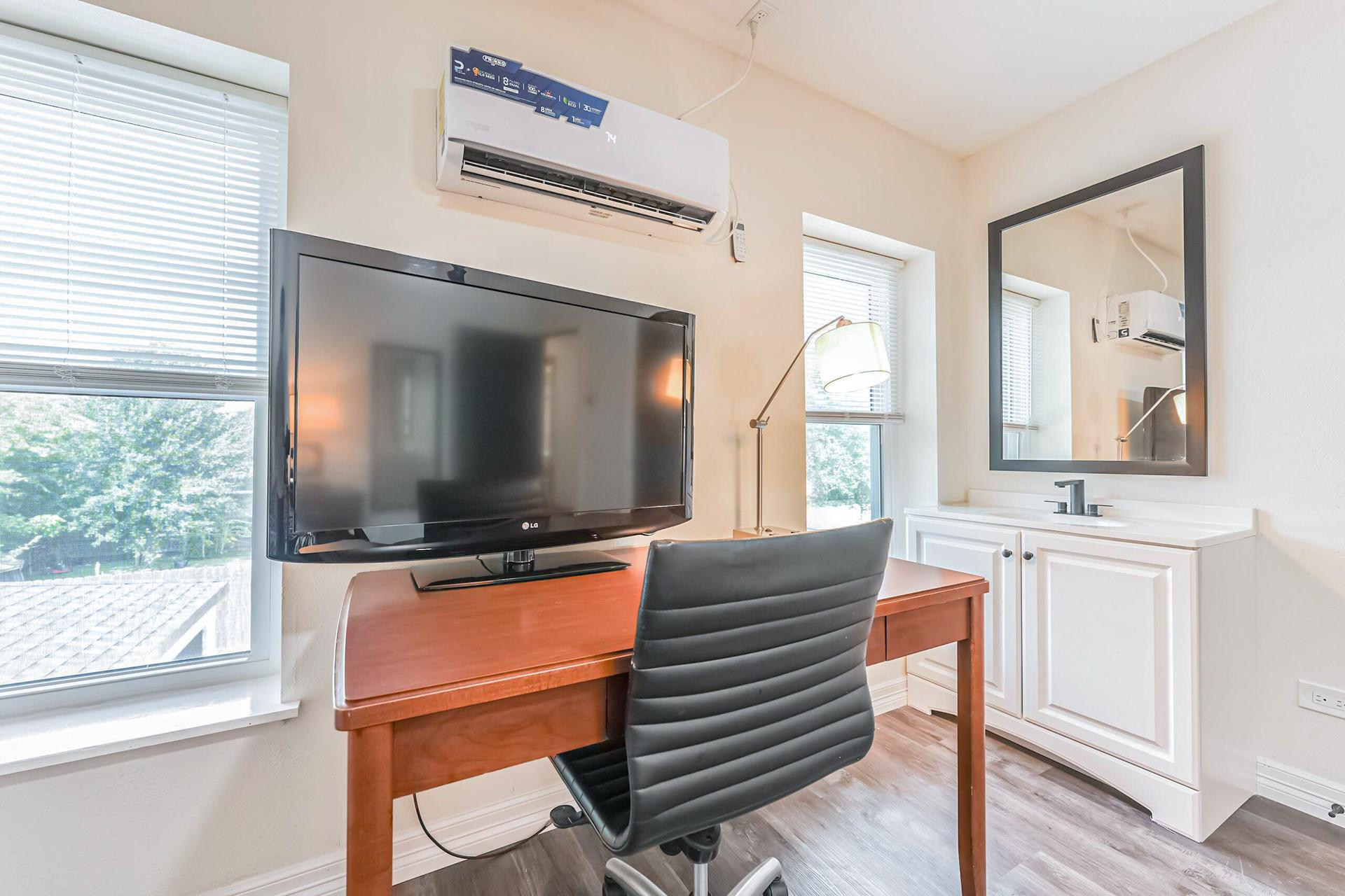 Desk and private vanity