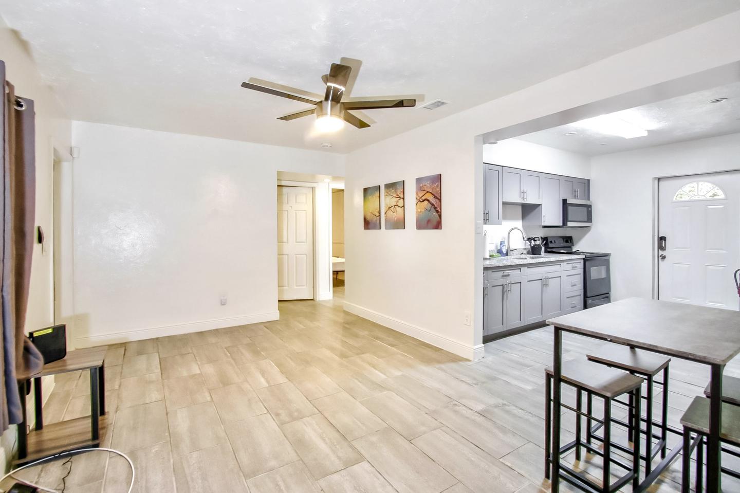 Common spaces including the kitchen