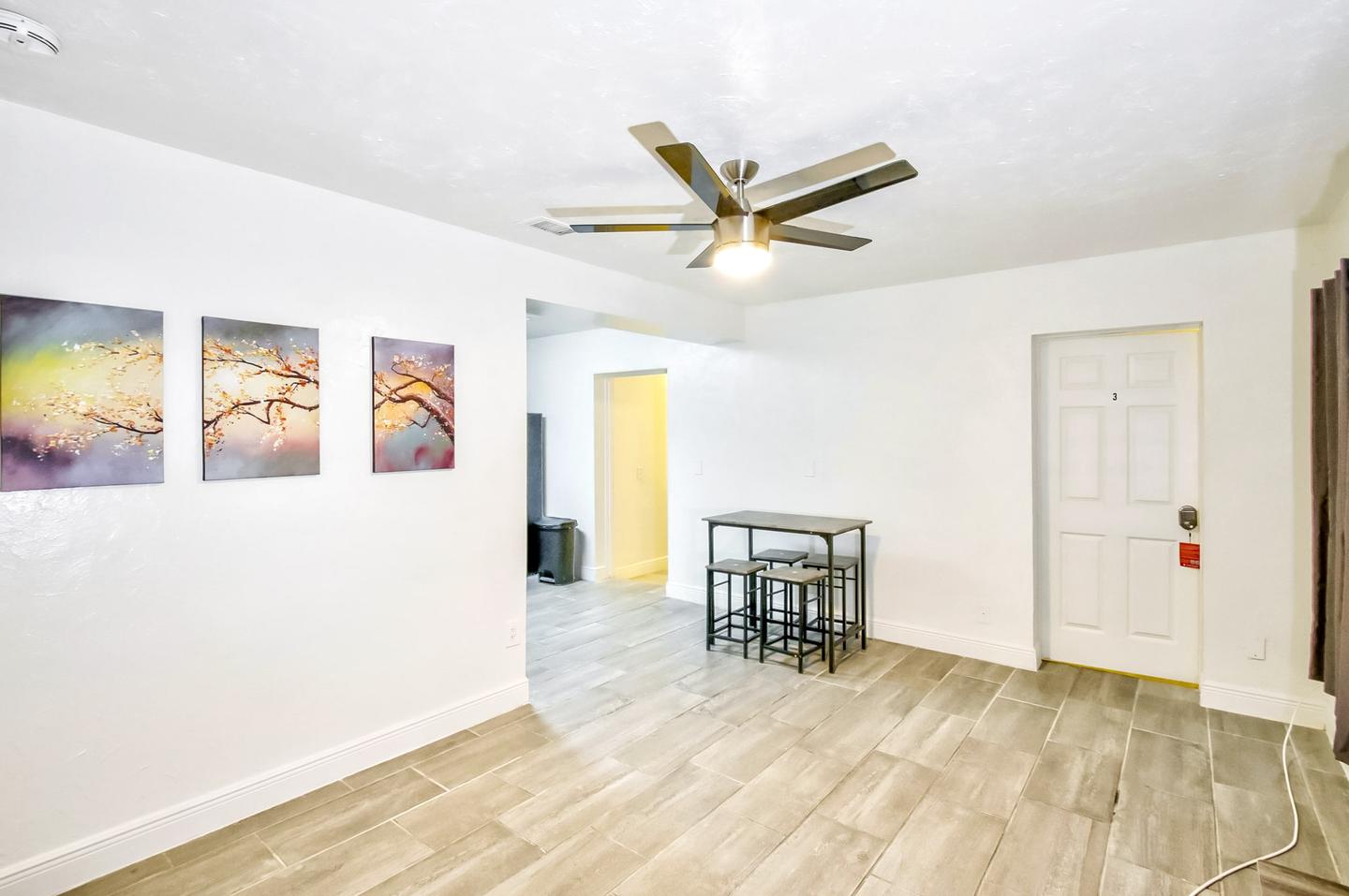 Common spaces including the kitchen