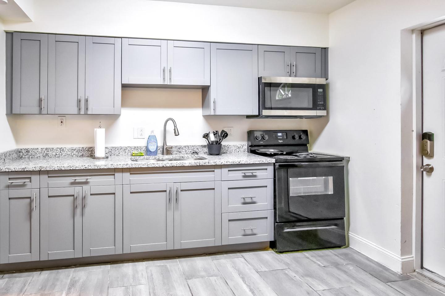 Common spaces including the kitchen
