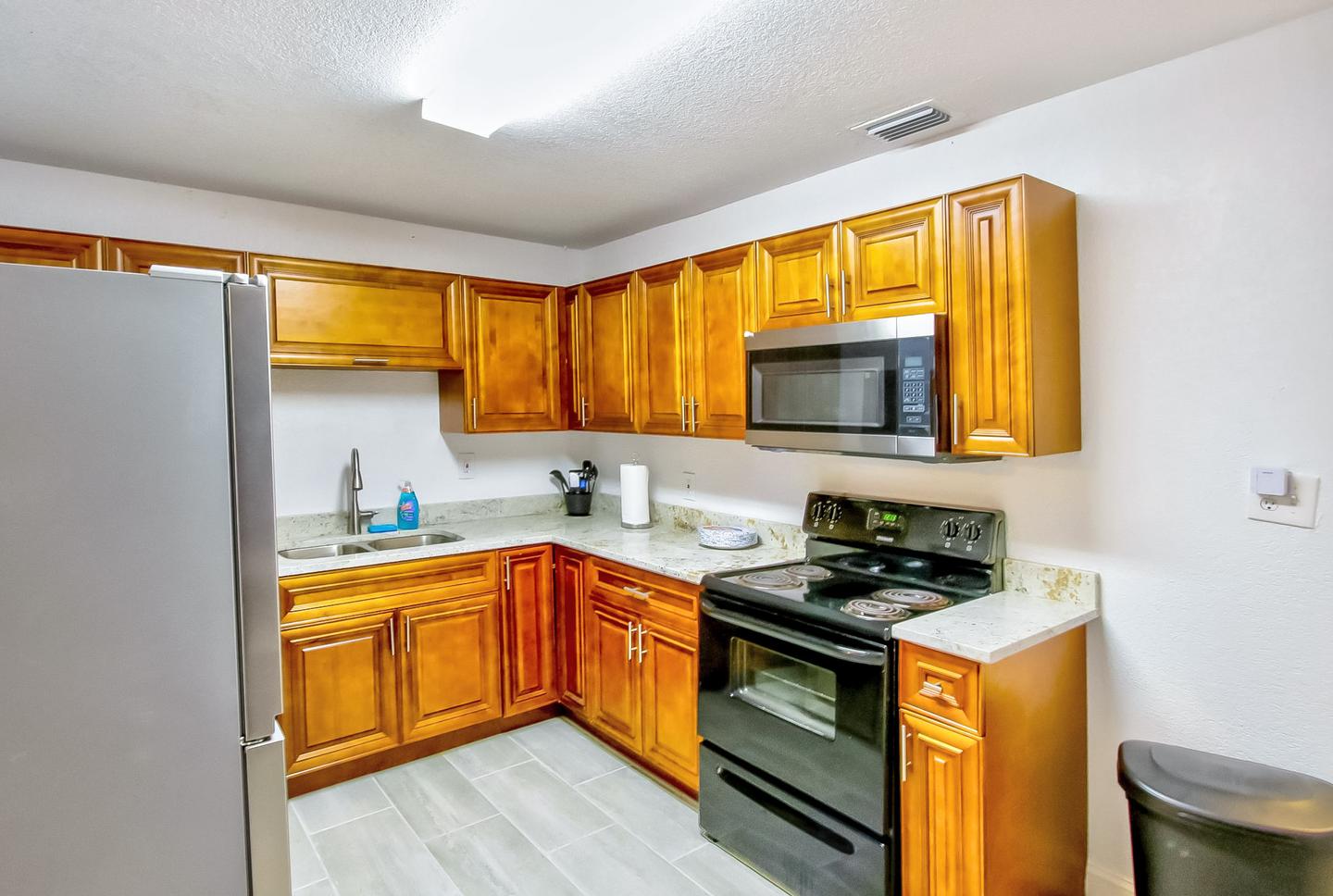 Common spaces including the kitchen