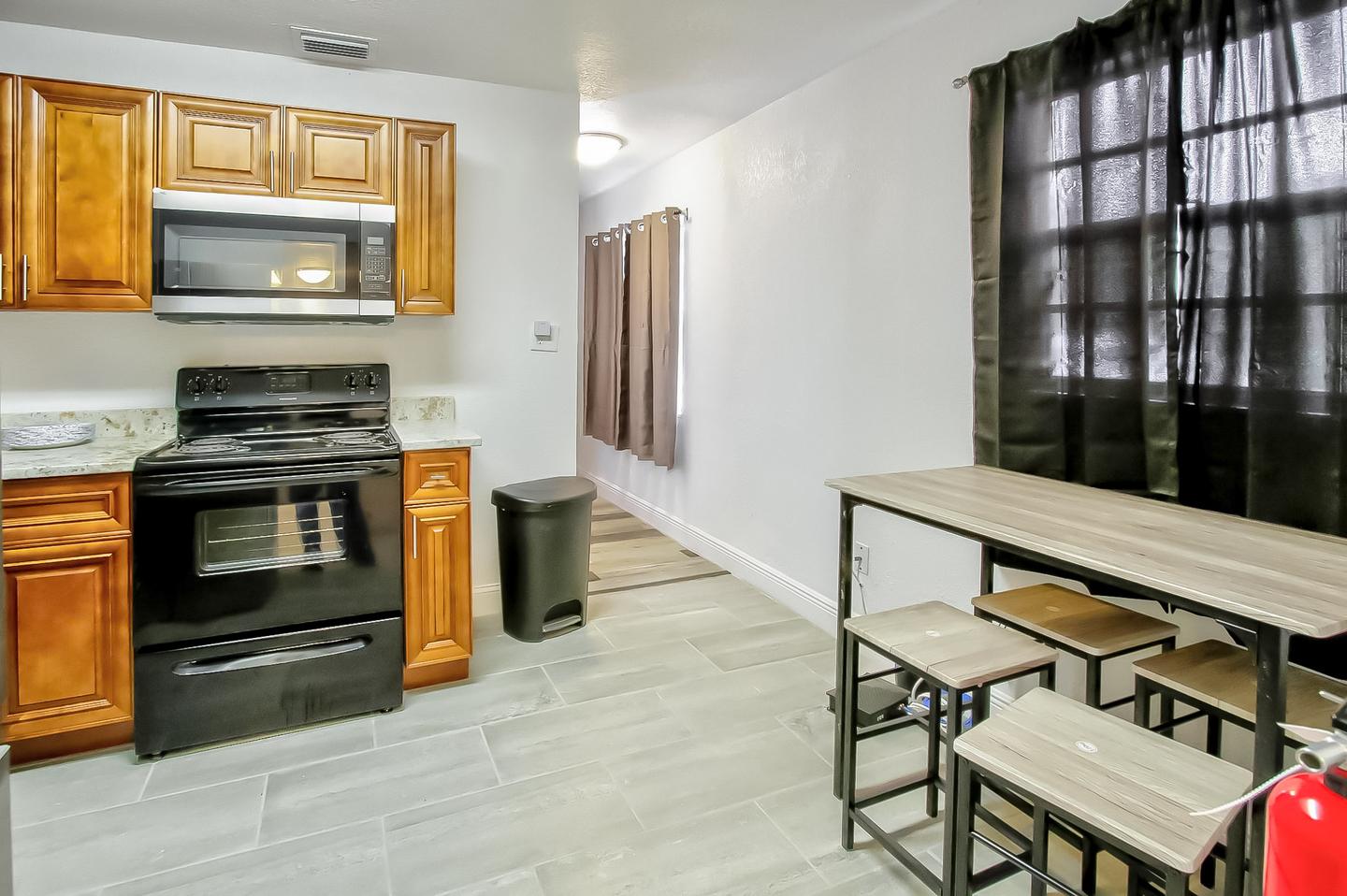 Common spaces including the kitchen