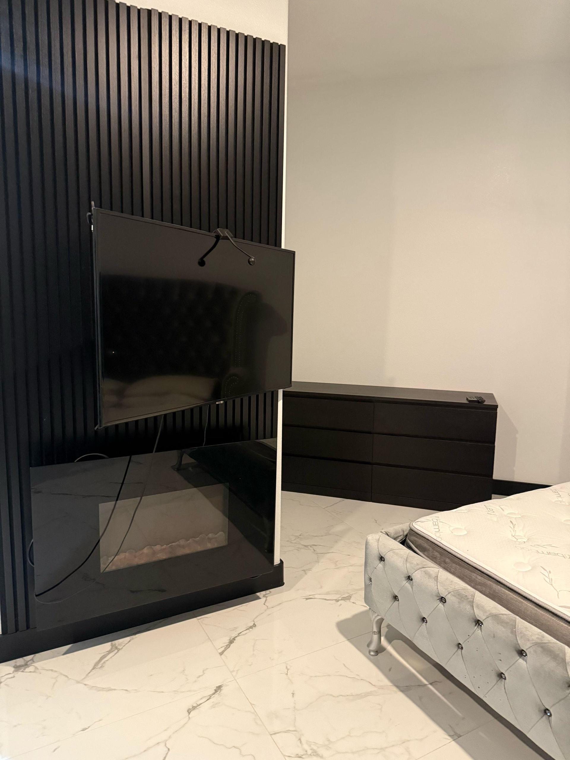 Extra storage and TV.