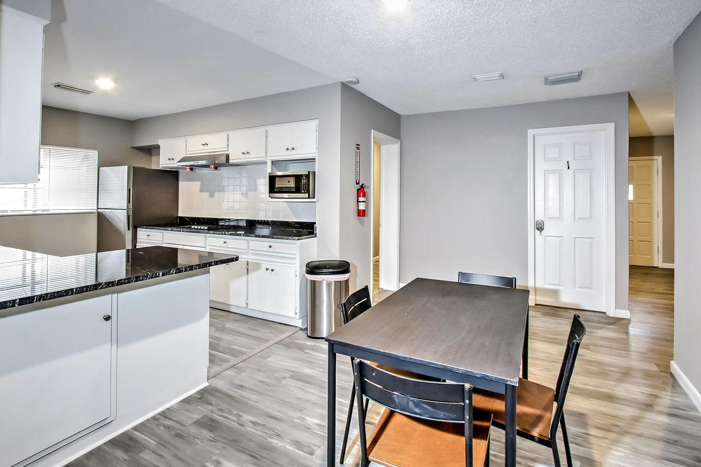 Common spaces including the kitchen
