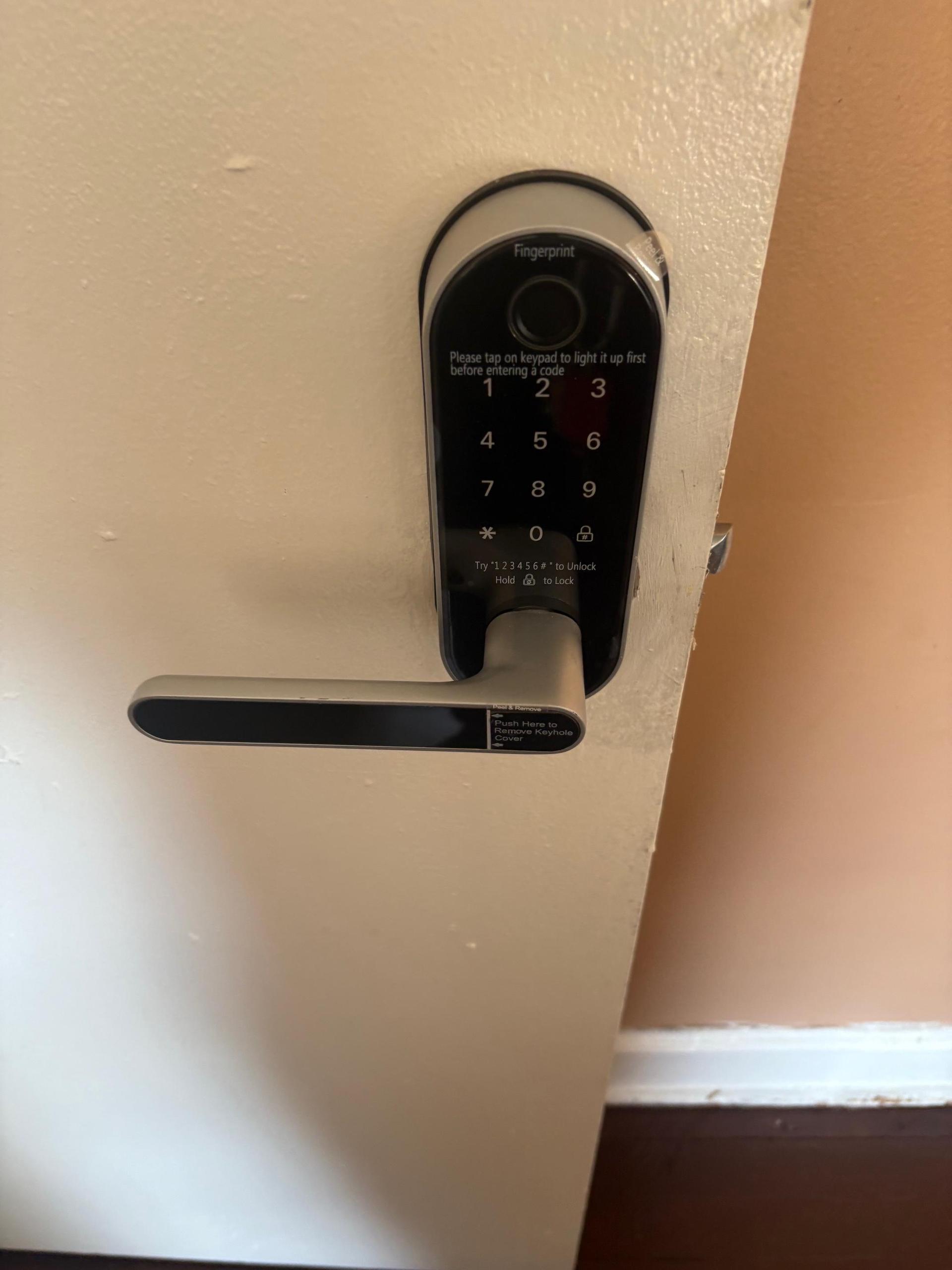 Each room is secured with a smart lock, providing tenants with a unique code for exclusive, safe access.