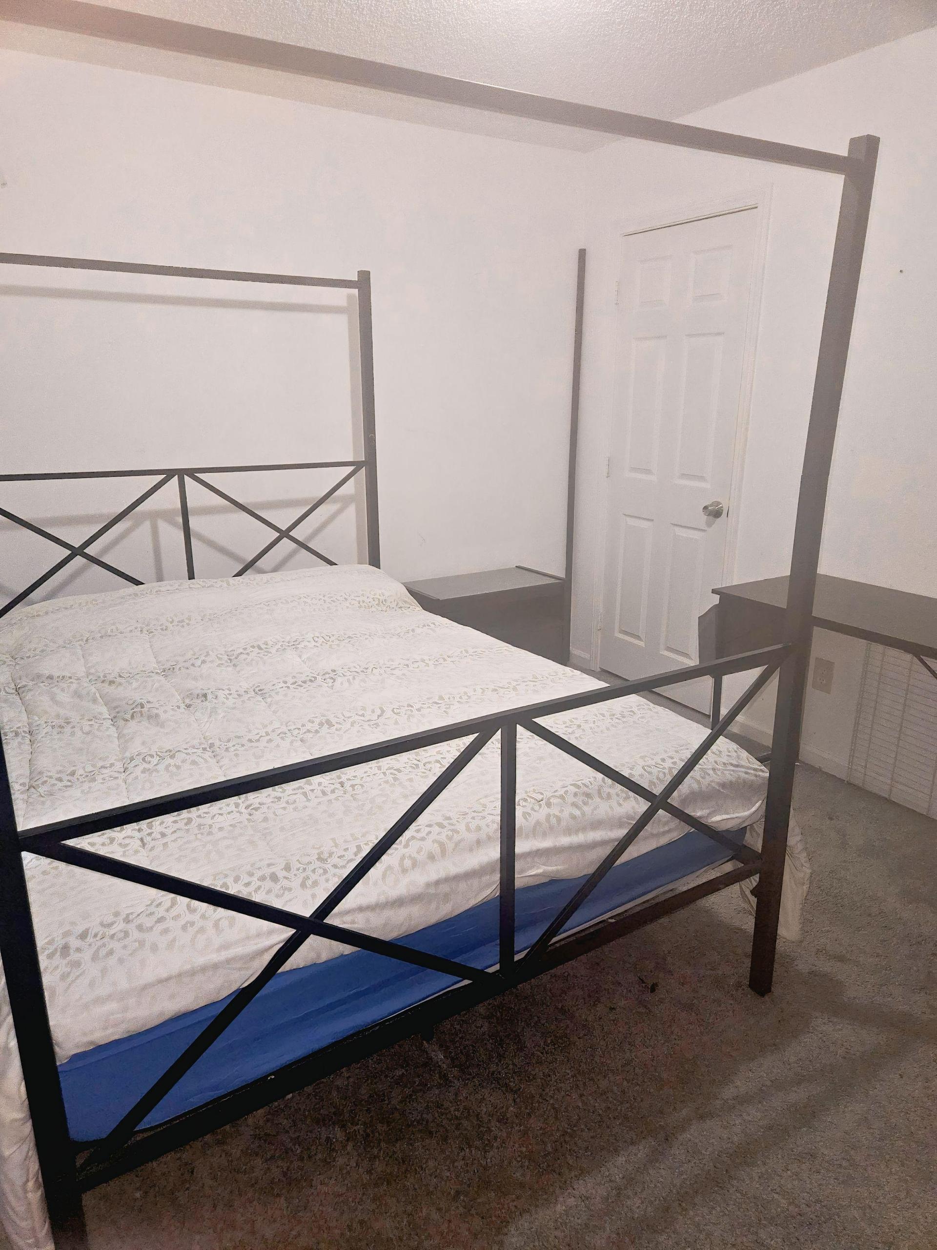 Queen Bed, Workstation, Nightstand and Closet
