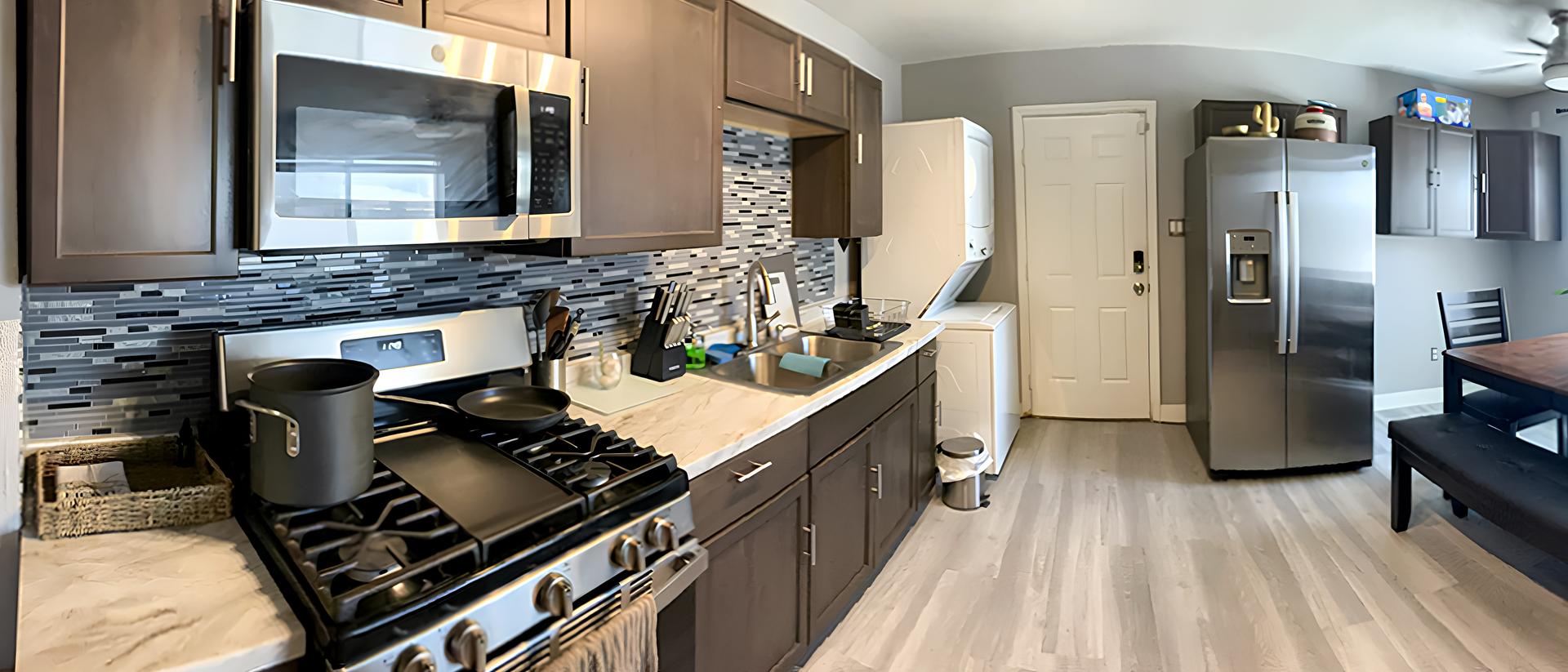 Common spaces including the kitchen