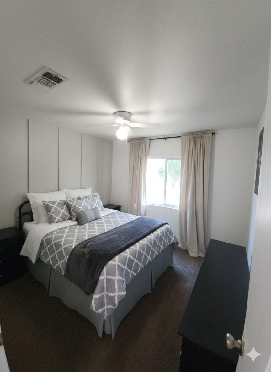 Nice bedroom with closet and dresser