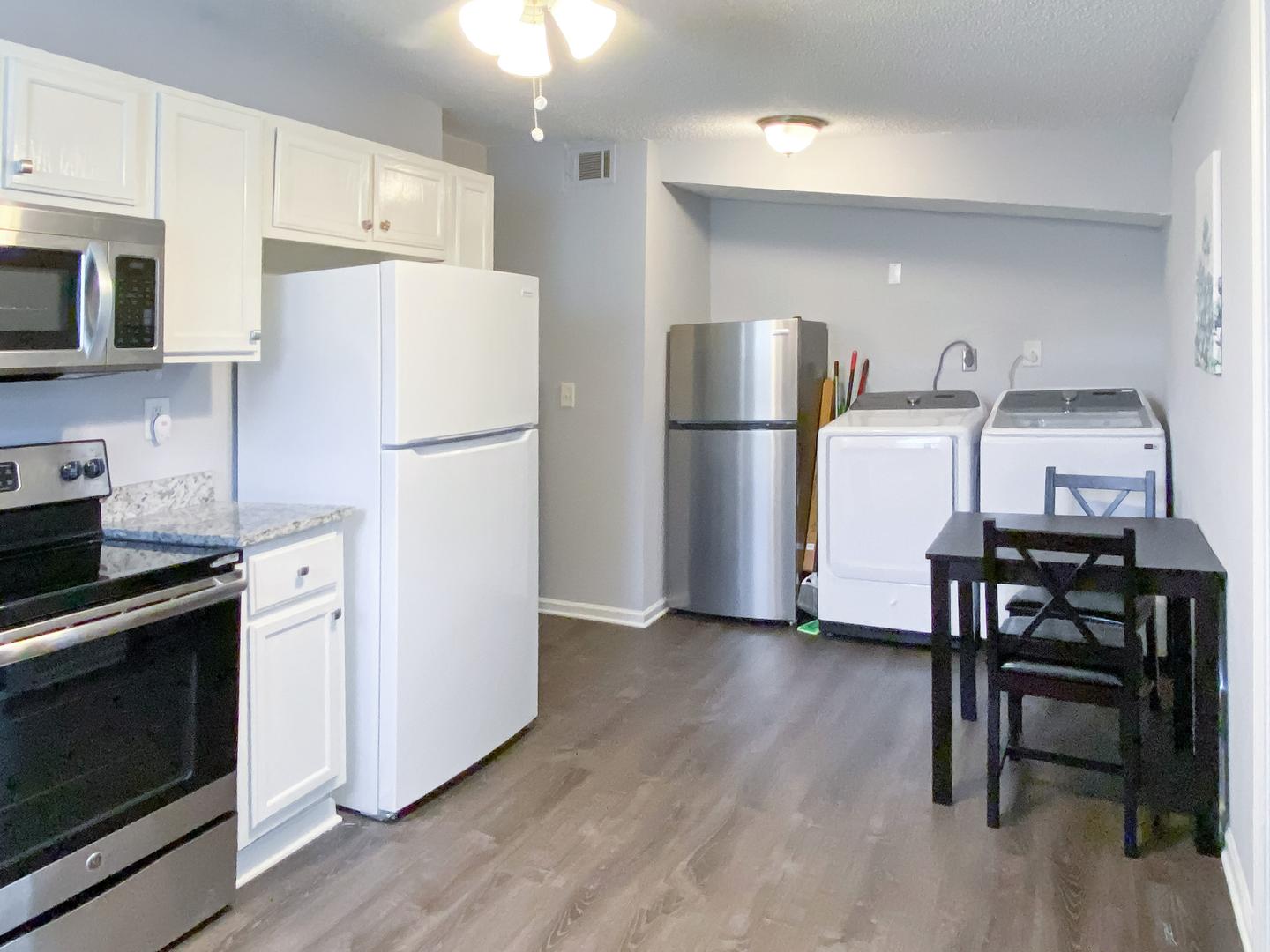 Common spaces including the kitchen