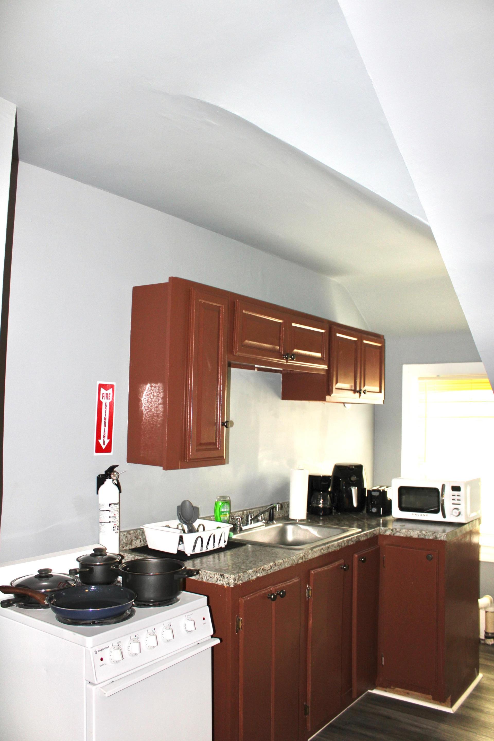 On the top floor, completely private. For couples or singles, NO kids or pets permitted.