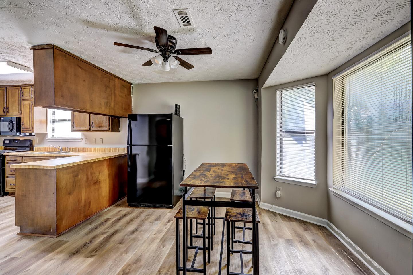 Common spaces including the kitchen